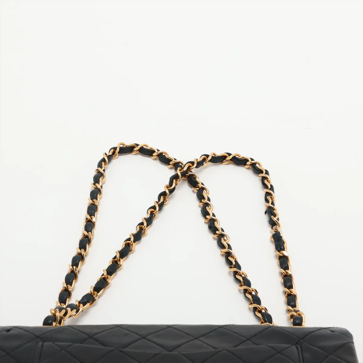 Matelassé 23 Small Lambskin Double Flap Double Chain Bag, Black with Gold Hardware, 0931418 (Serial Number 0-series, A01113) — view 6