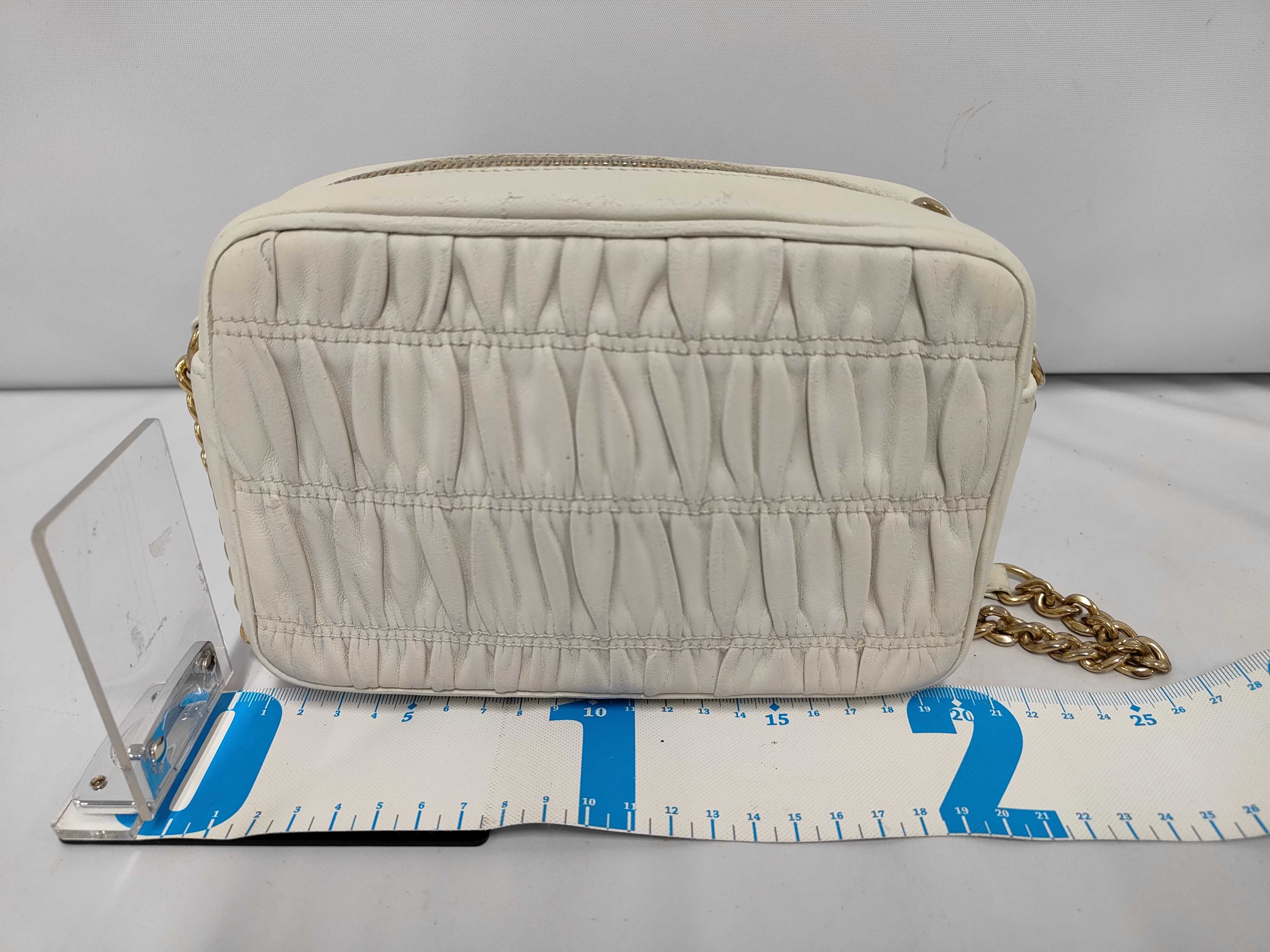 Gathered Nappa Leather Chain Shoulder Bag — view 2