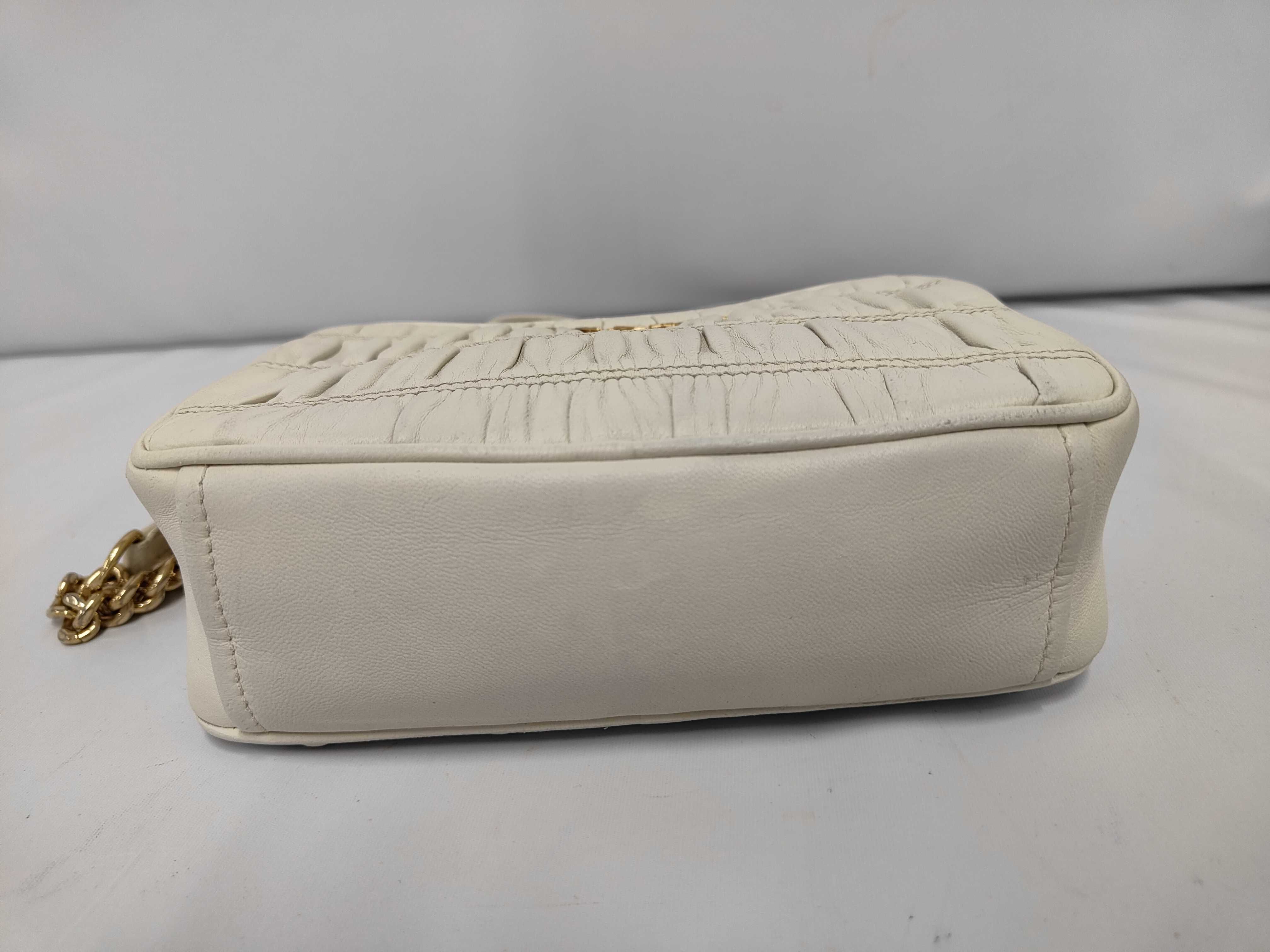 Gathered Nappa Leather Chain Shoulder Bag — view 3