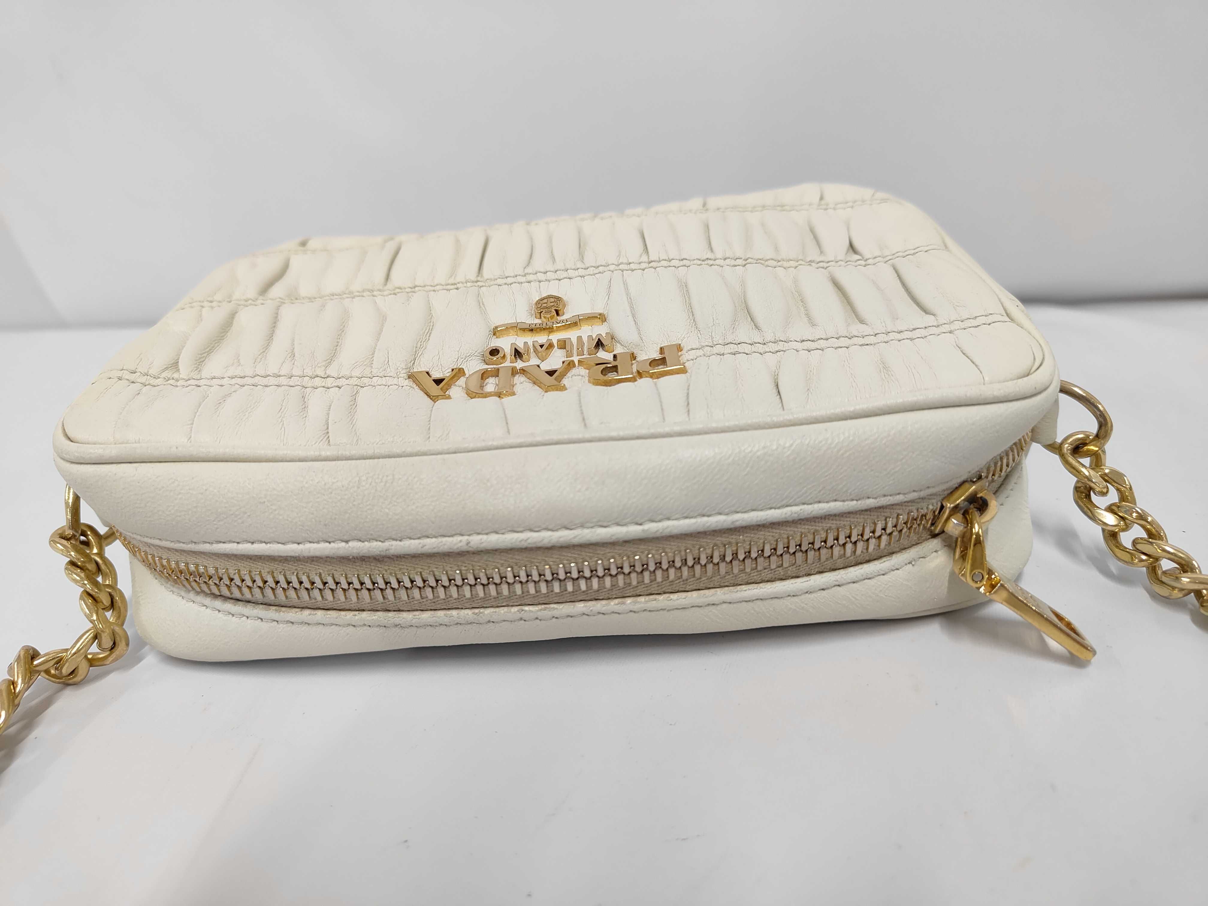 Gathered Nappa Leather Chain Shoulder Bag — view 7