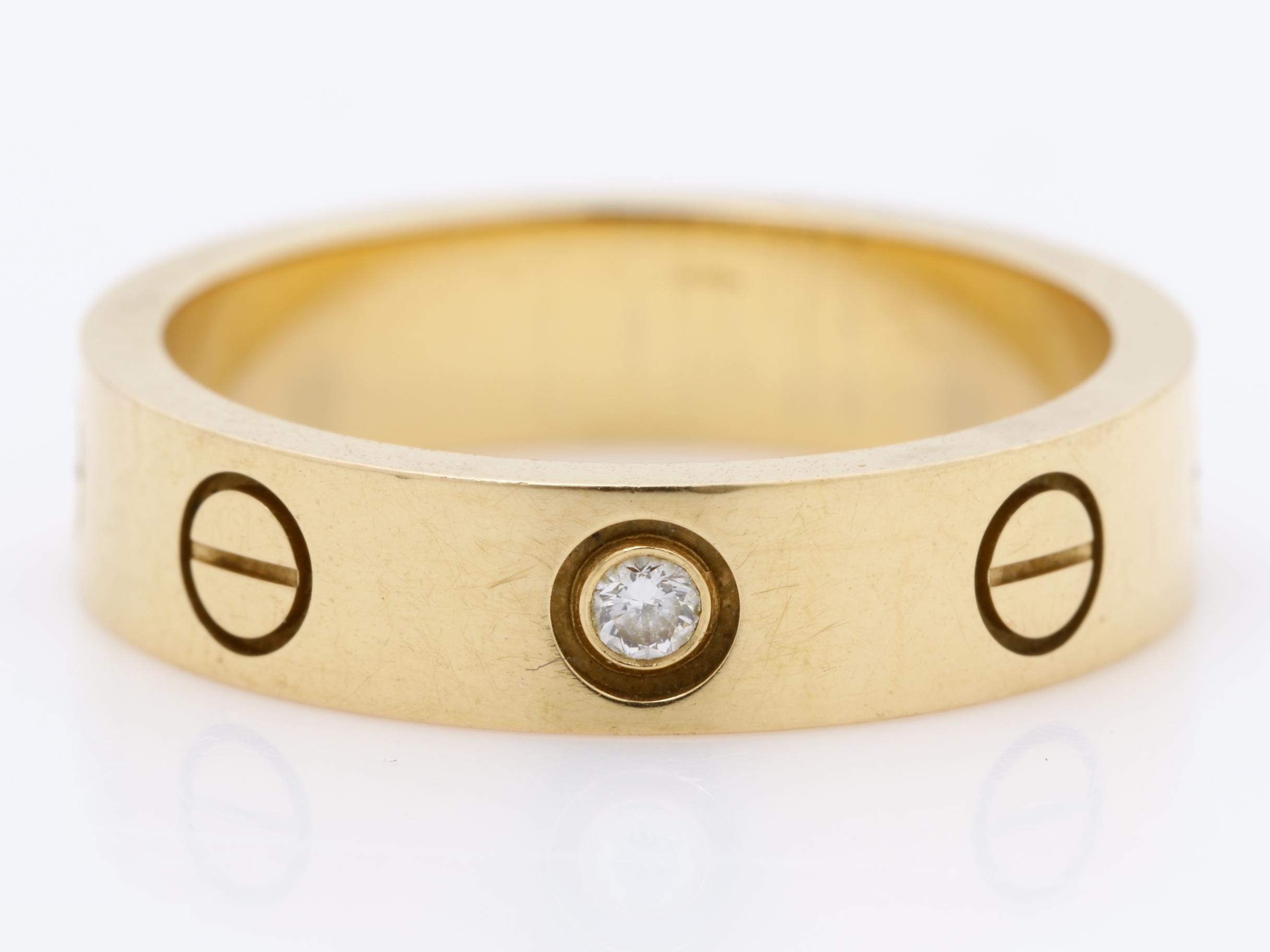 750PG Mini Love 1-Diamond Ring, Size #46, 4.1g, Approx. 4.0mm Width — view 2
