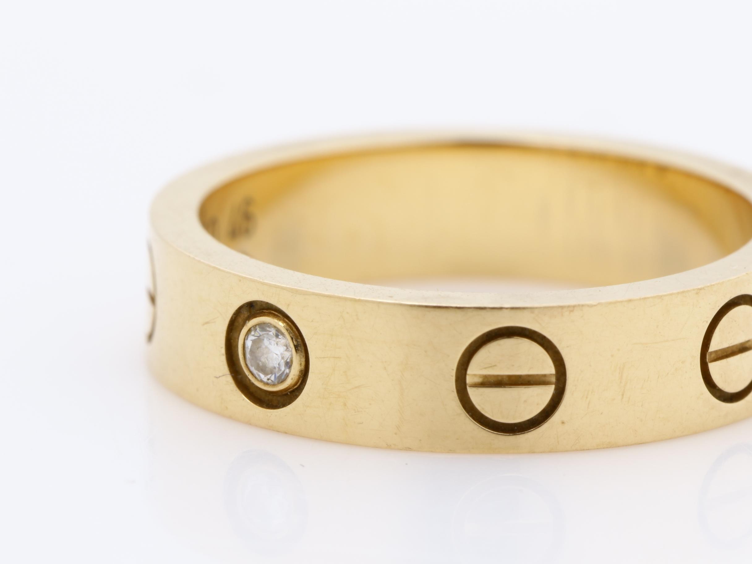 750PG Mini Love 1-Diamond Ring, Size #46, 4.1g, Approx. 4.0mm Width — view 3
