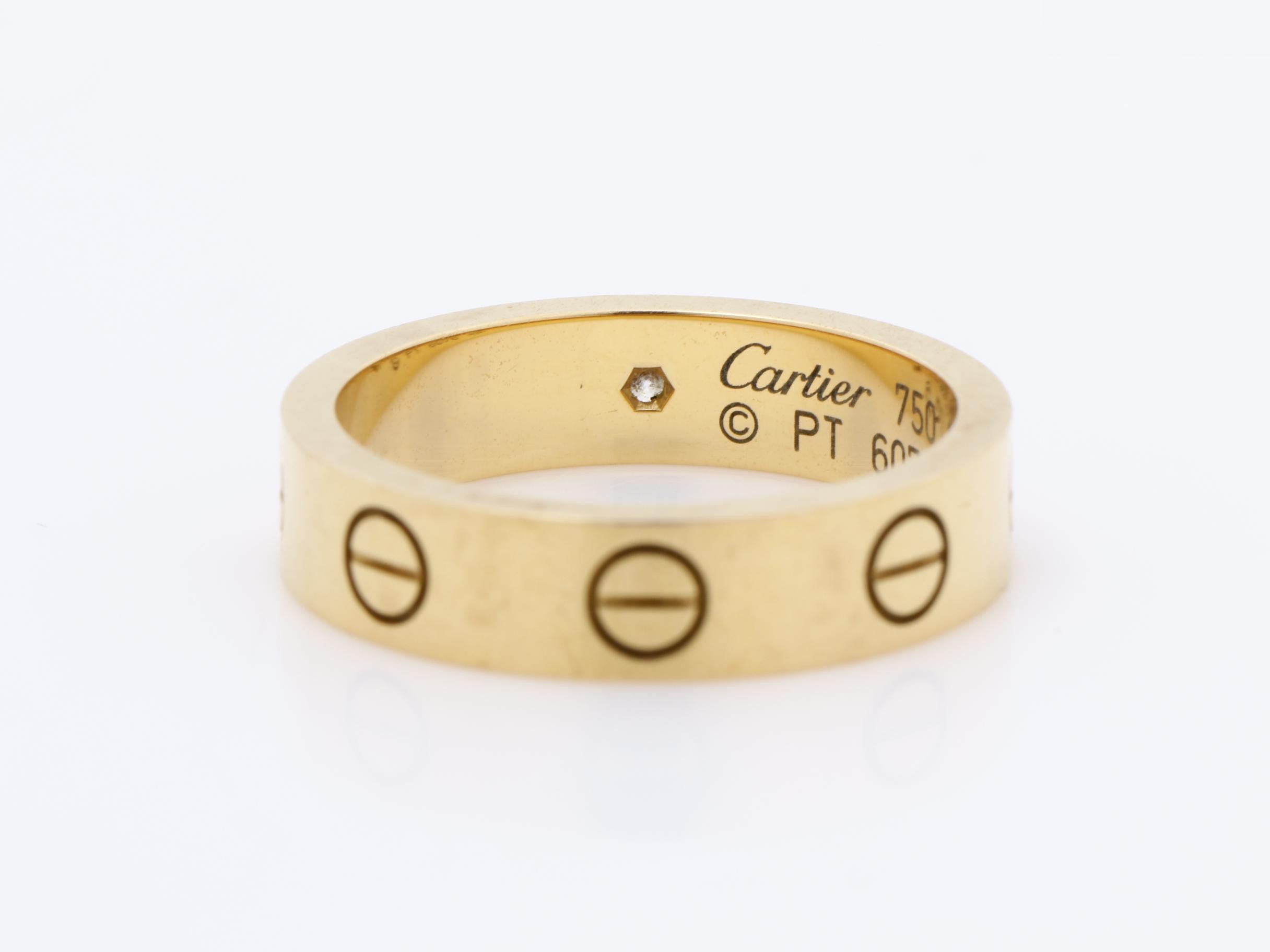 750PG Mini Love 1-Diamond Ring, Size #46, 4.1g, Approx. 4.0mm Width — view 4
