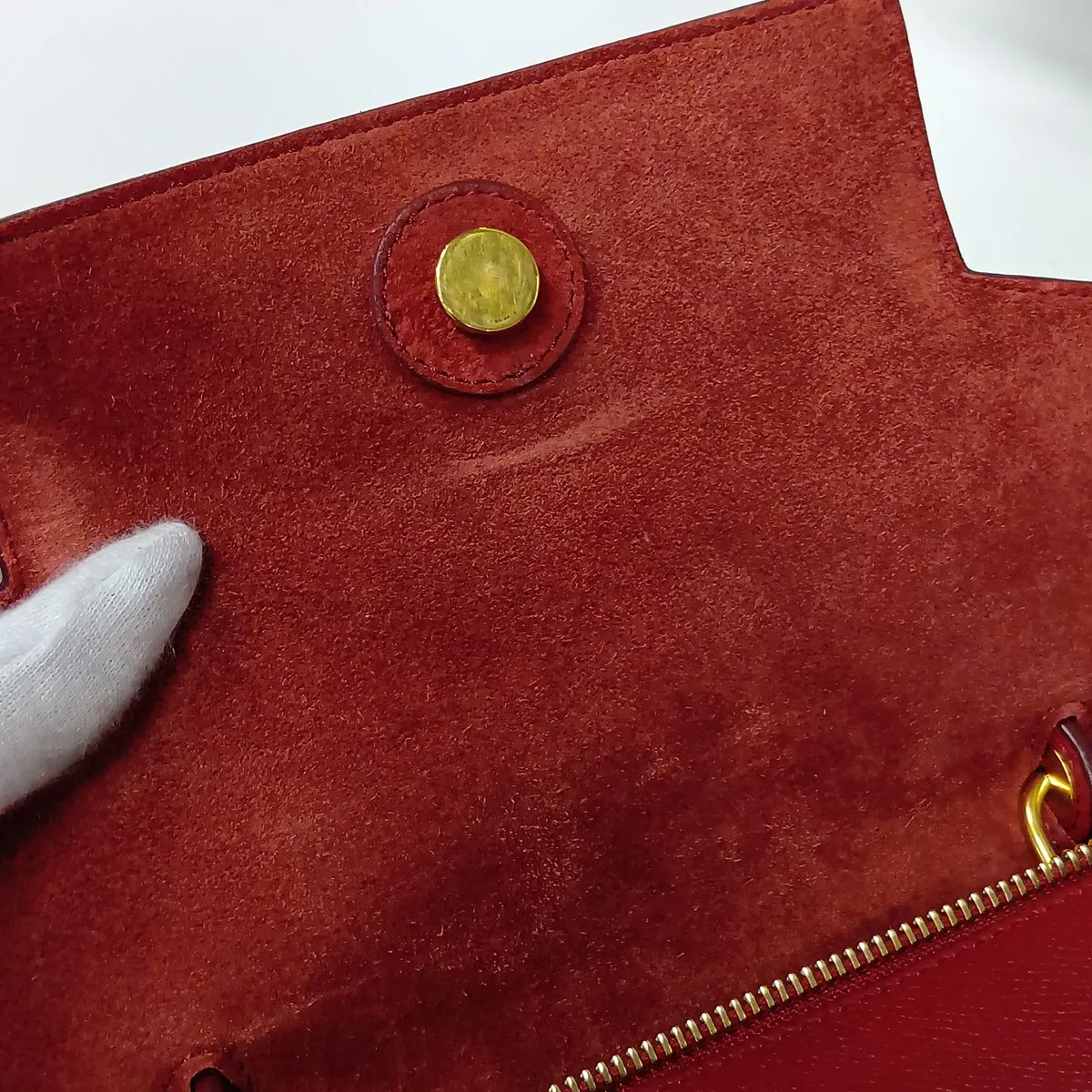 Belt Bag Micro Leather 2-Way Handbag Red — view 15