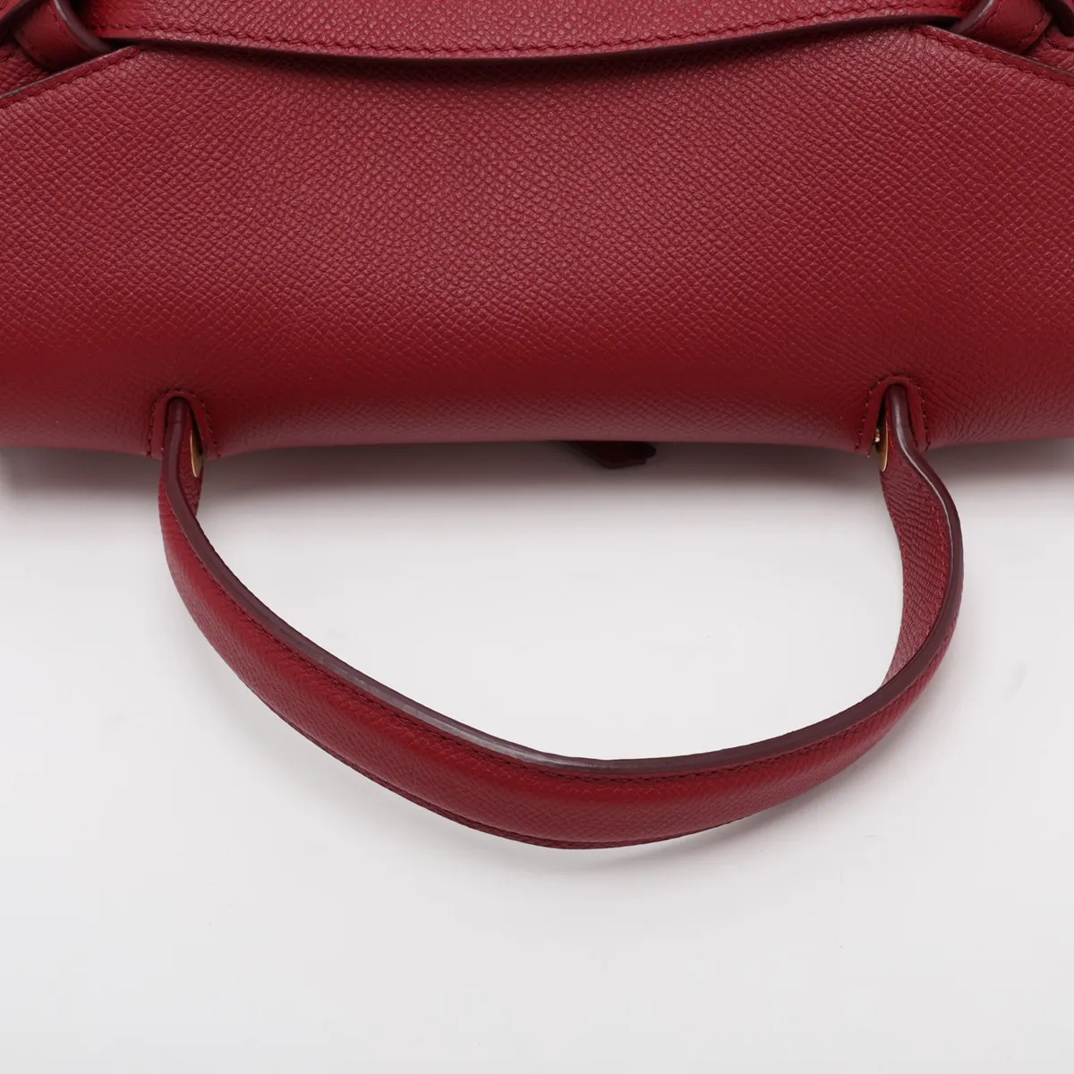Belt Bag Micro Leather 2-Way Handbag Red — view 5