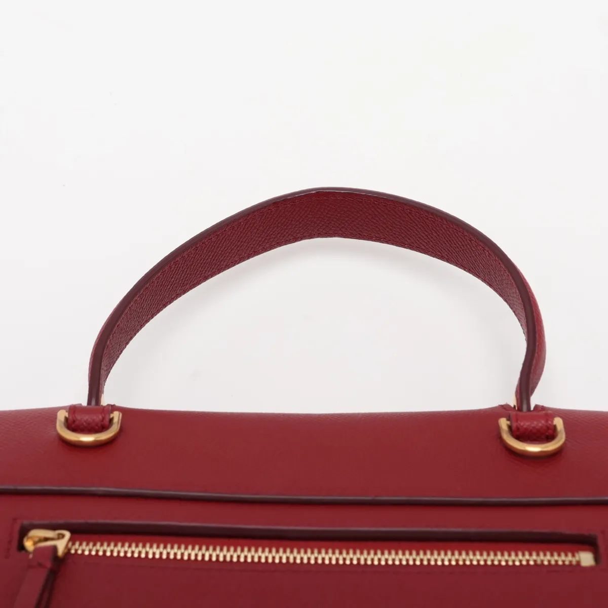 Belt Bag Micro Leather 2-Way Handbag Red — view 6