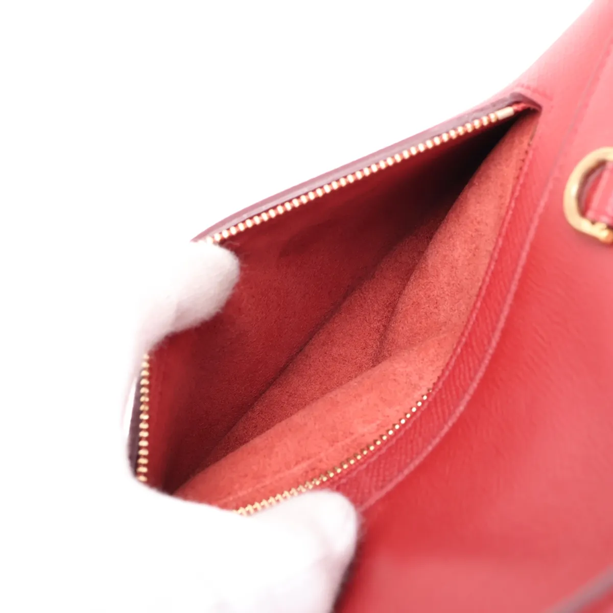 Belt Bag Micro Leather 2-Way Handbag Red — view 10