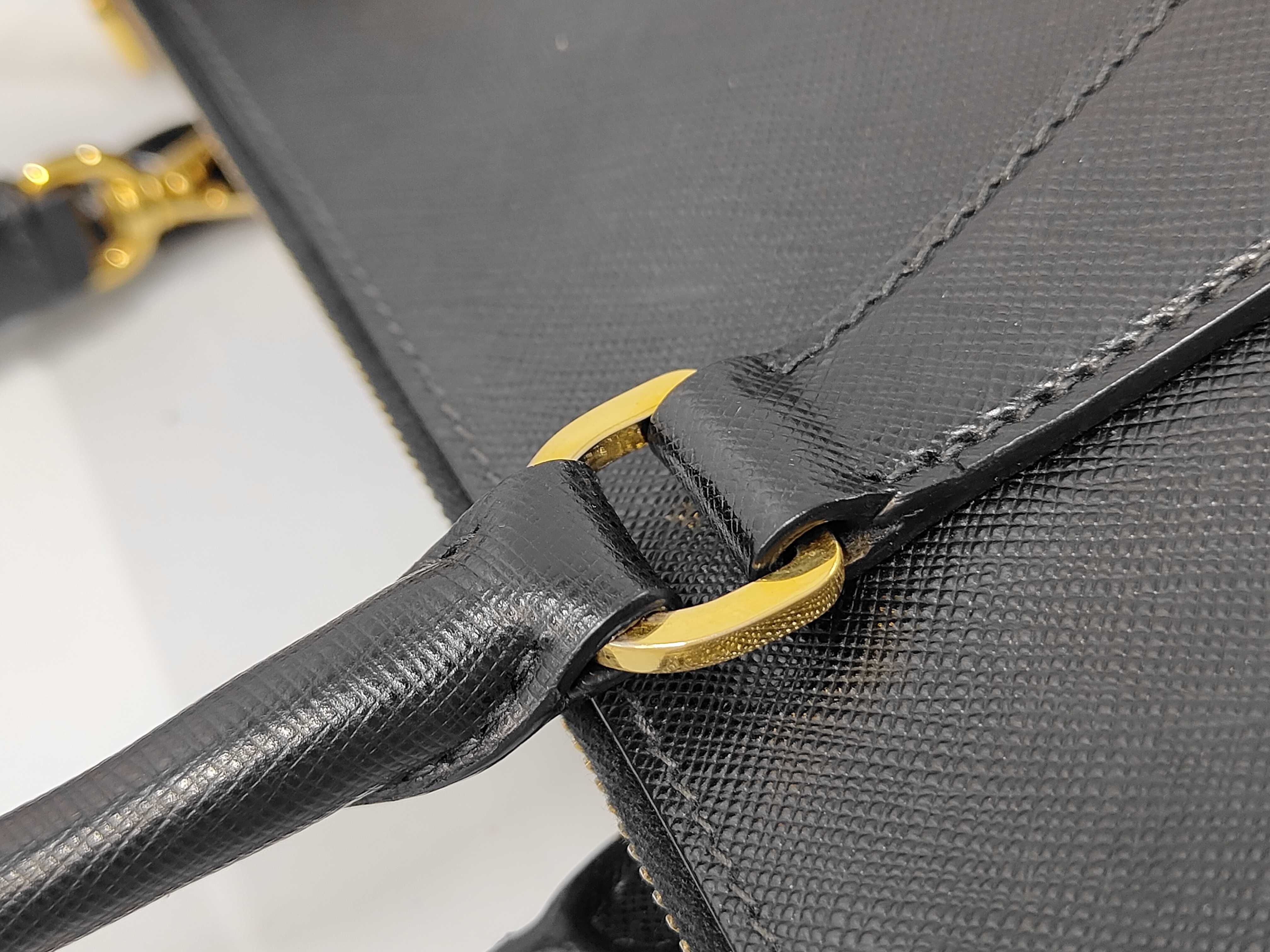 Saffiano Lux Double Zip Tote Bag, Black, BN1786?NZV?F0002 (Handbag) — view 6