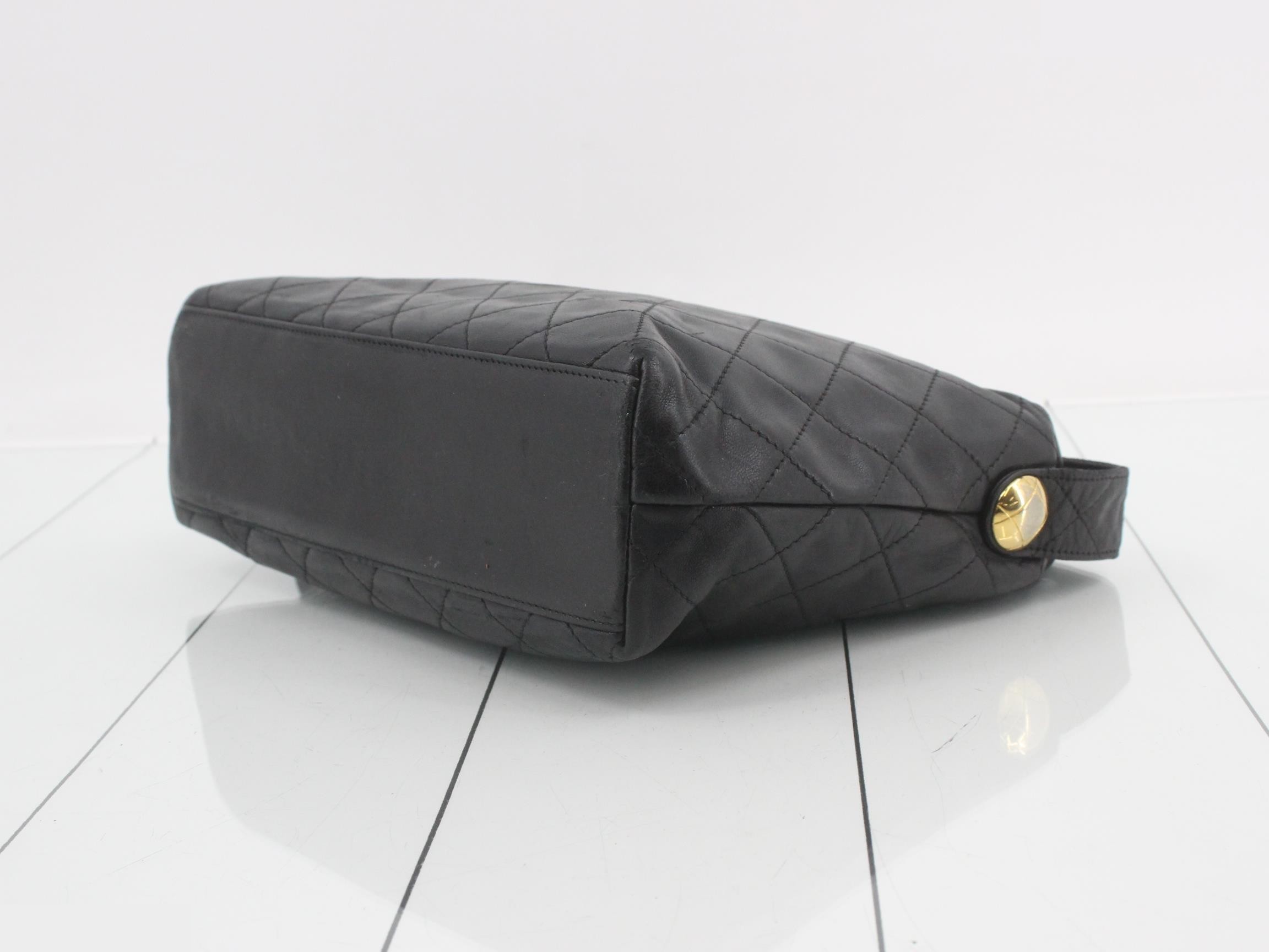Matelassé bag with jeweled hardware, black. — view 6