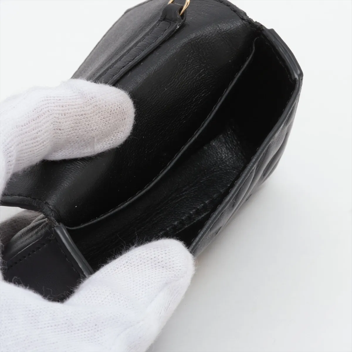 Zucca Nano Baguette 7AR844 Leather Shoulder Pouch Black — view 4