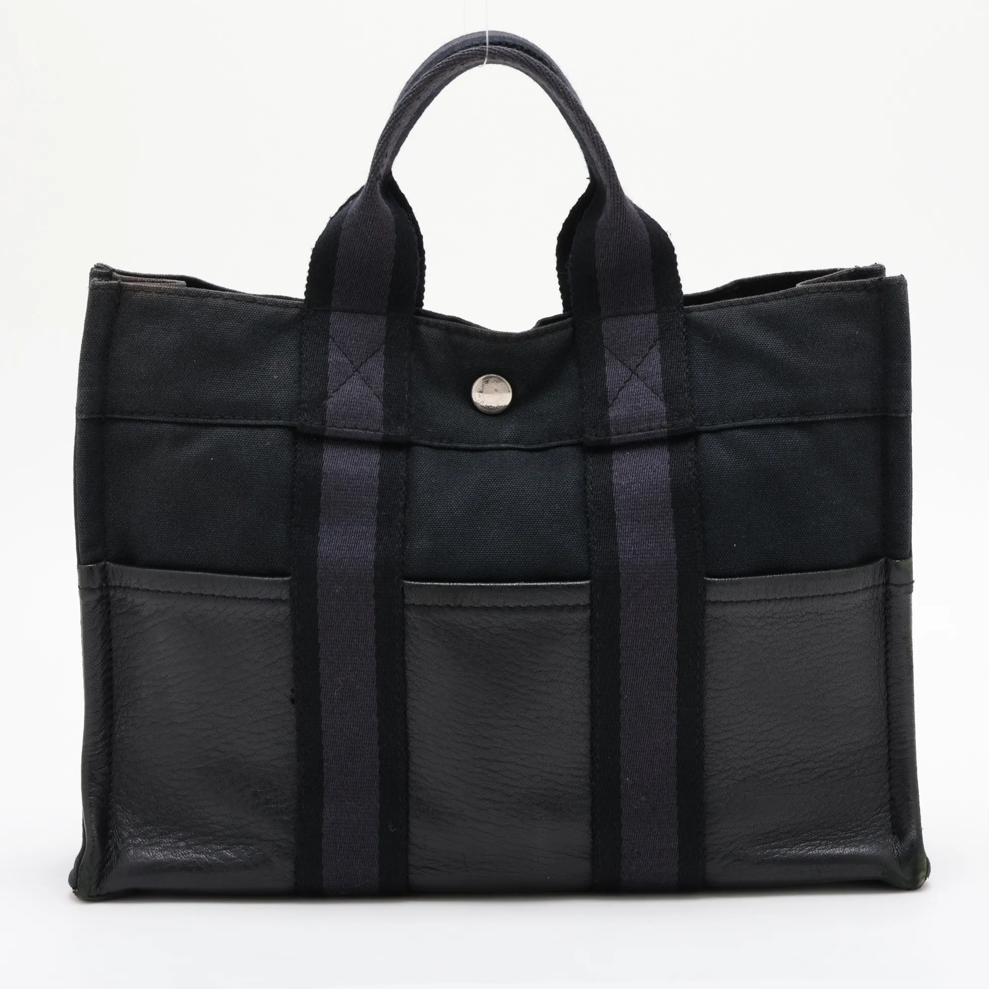 Fourre-Tout PM Canvas x Leather Black Silver Hardware — view 2