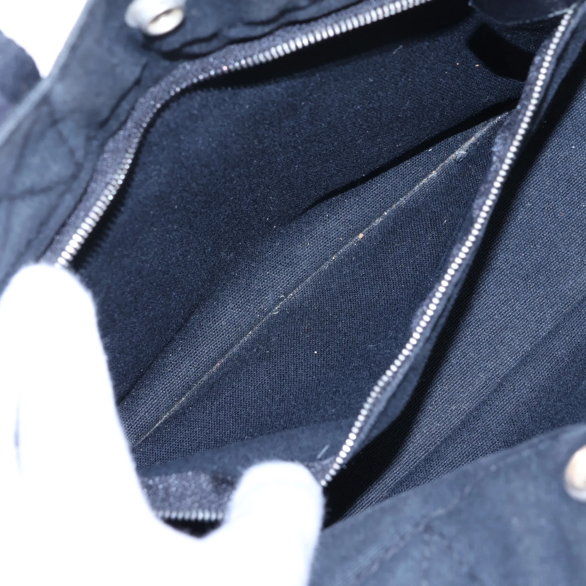 Fourre-Tout PM Canvas x Leather Black Silver Hardware — view 8