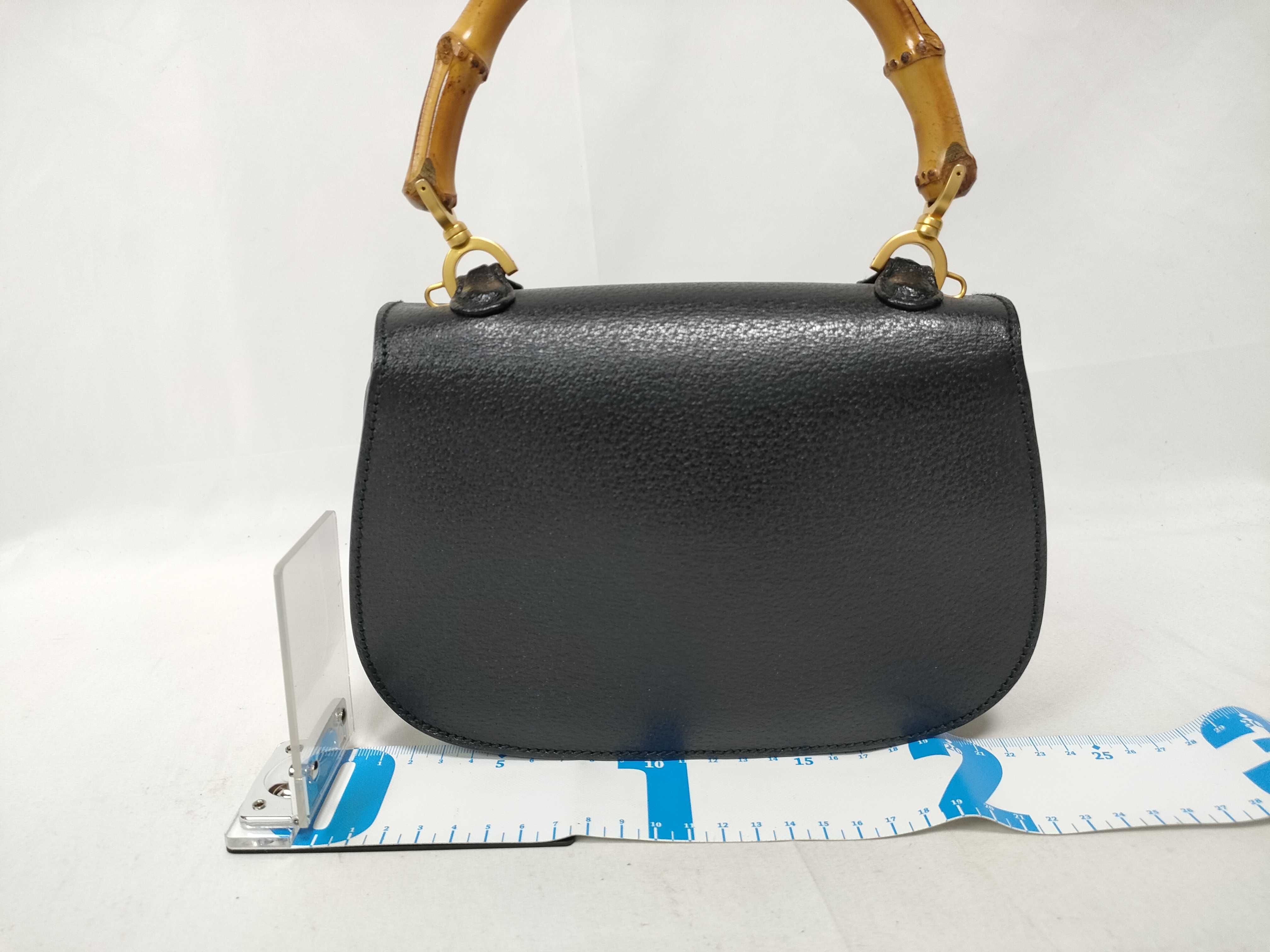 Bamboo Handbag, Leather, Black Handbag — view 2