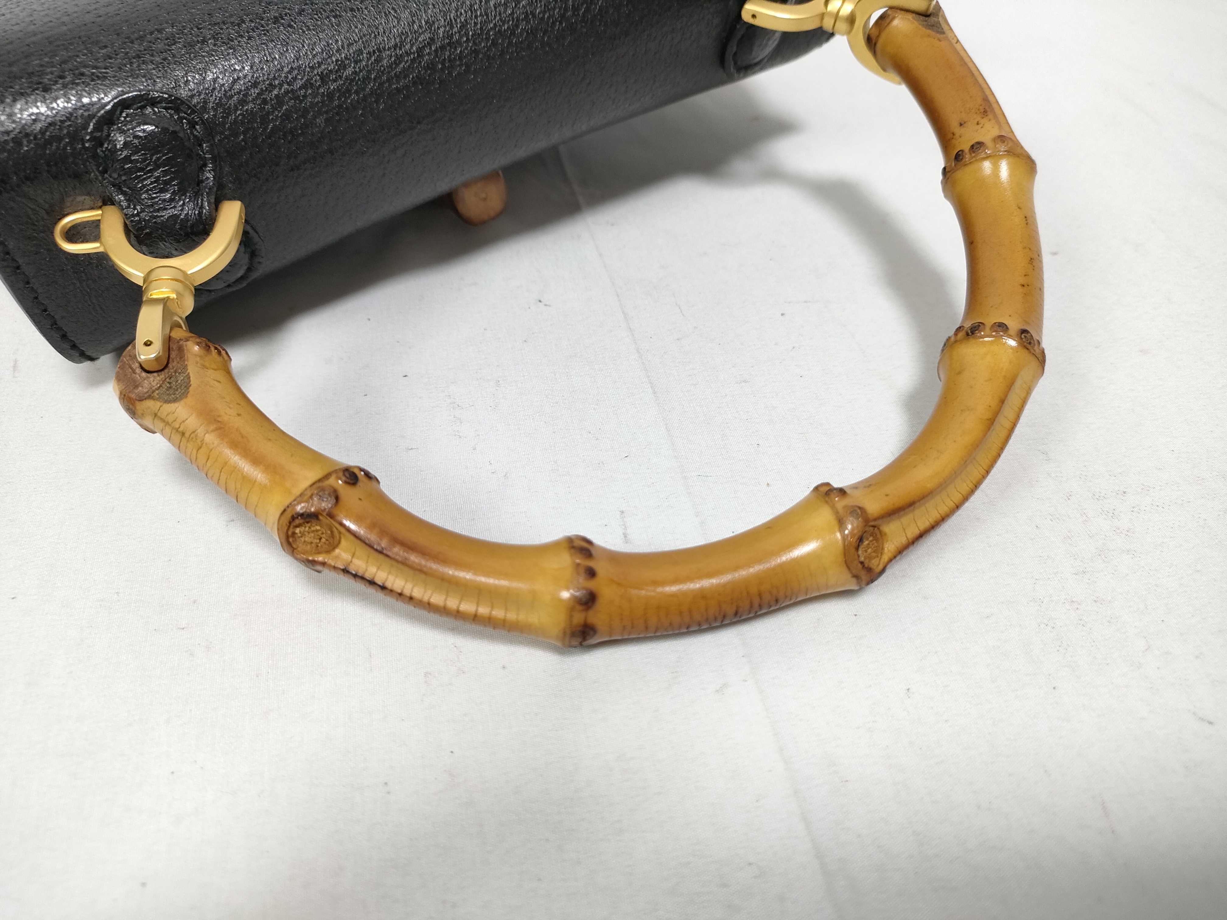 Bamboo Handbag, Leather, Black Handbag — view 9