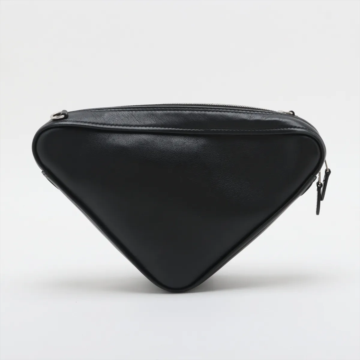 Logo Print Triangle Leather 2WAY Shoulder Bag Black 516666 — view 2