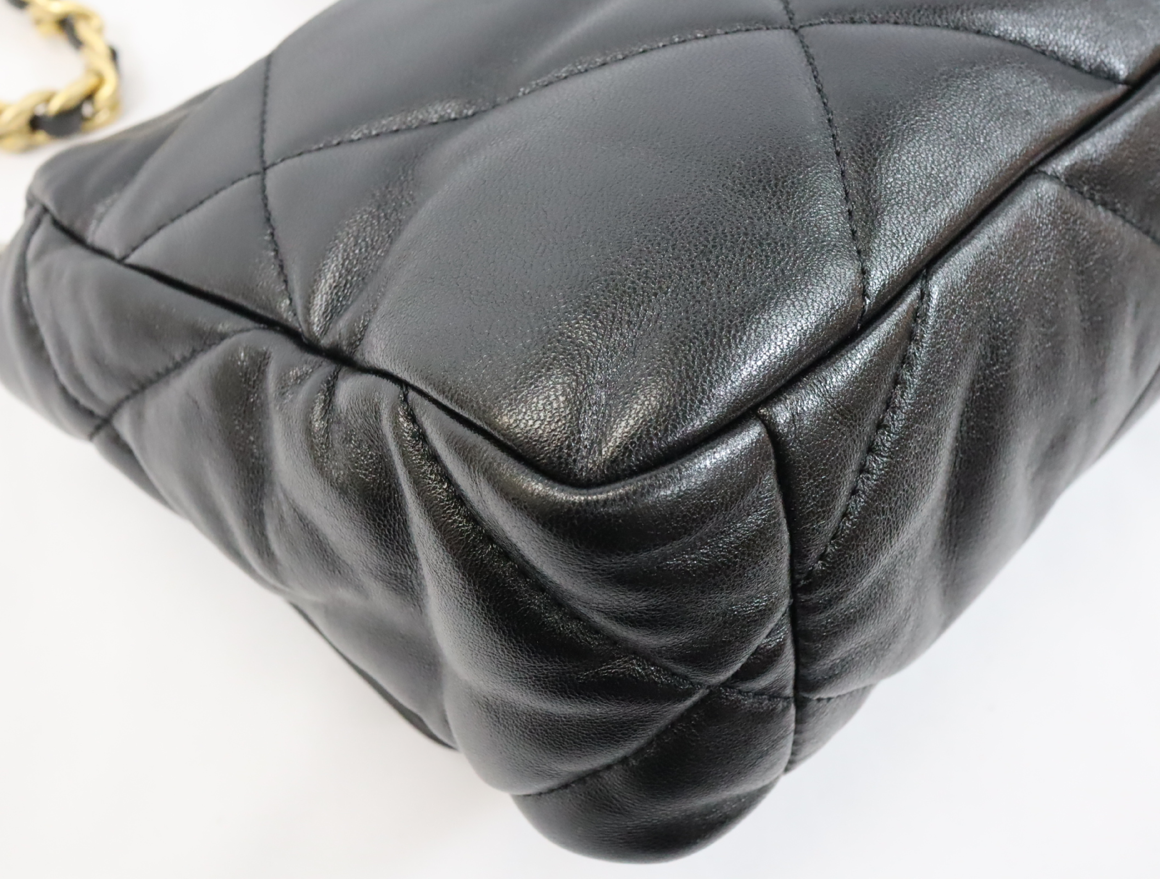 19 Lambskin Chain Shoulder Bag Black Gold x Silver Hardware Random Plate AS1160 Shoulder Bag — view 9