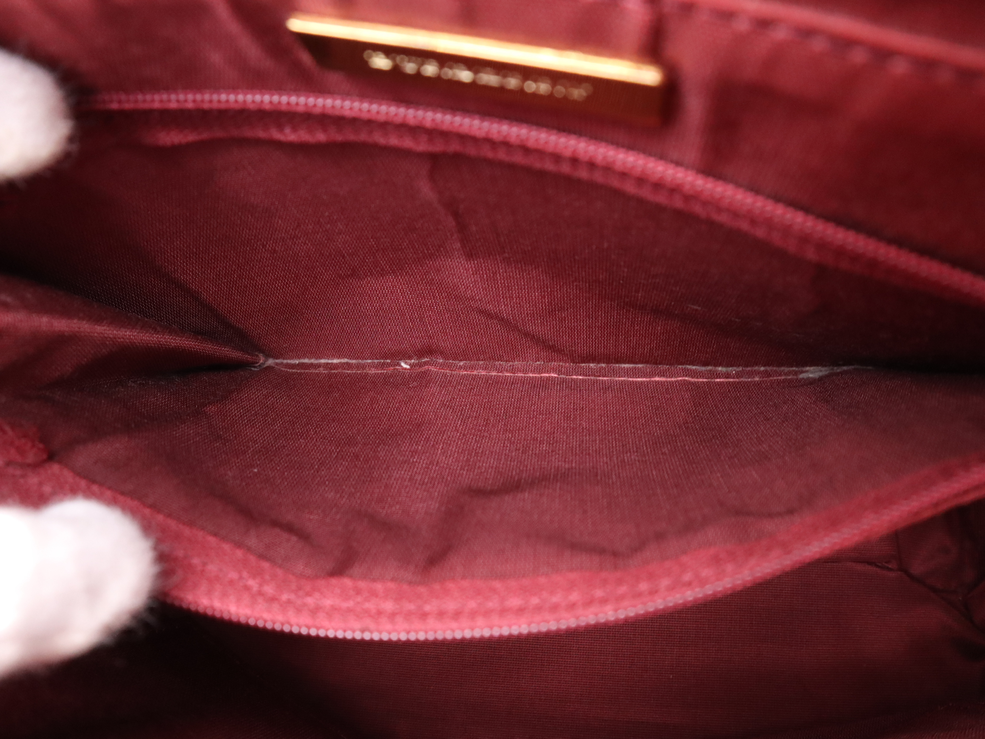 Canvas/Leather Nova Check Handbag, Beige/Bordeaux, Gold Hardware — view 12