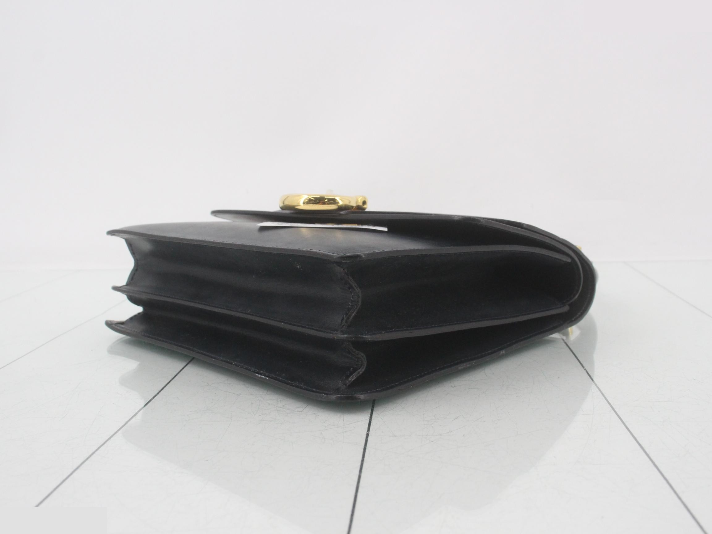 Leather handbag, navy — view 6