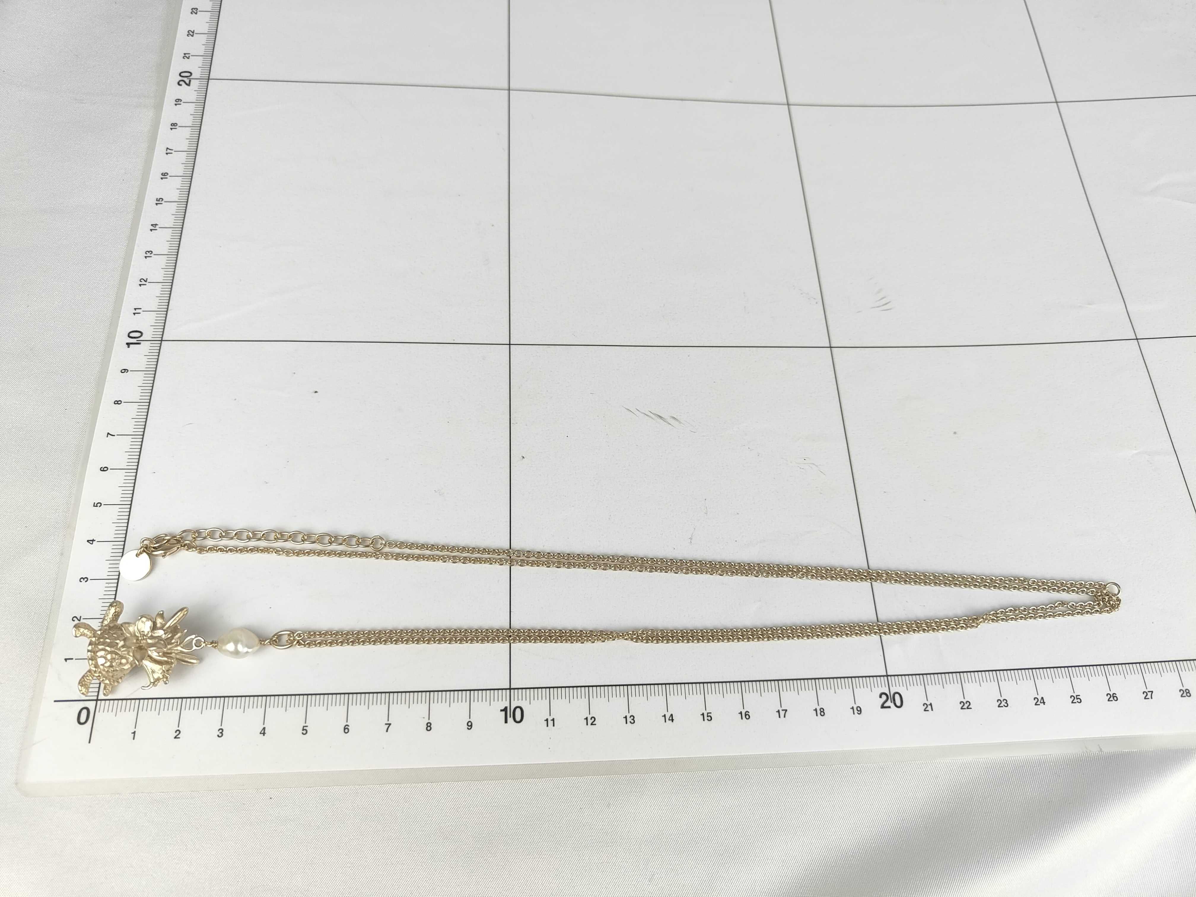 Turtle Flower Motif Pearl Necklace — view 13