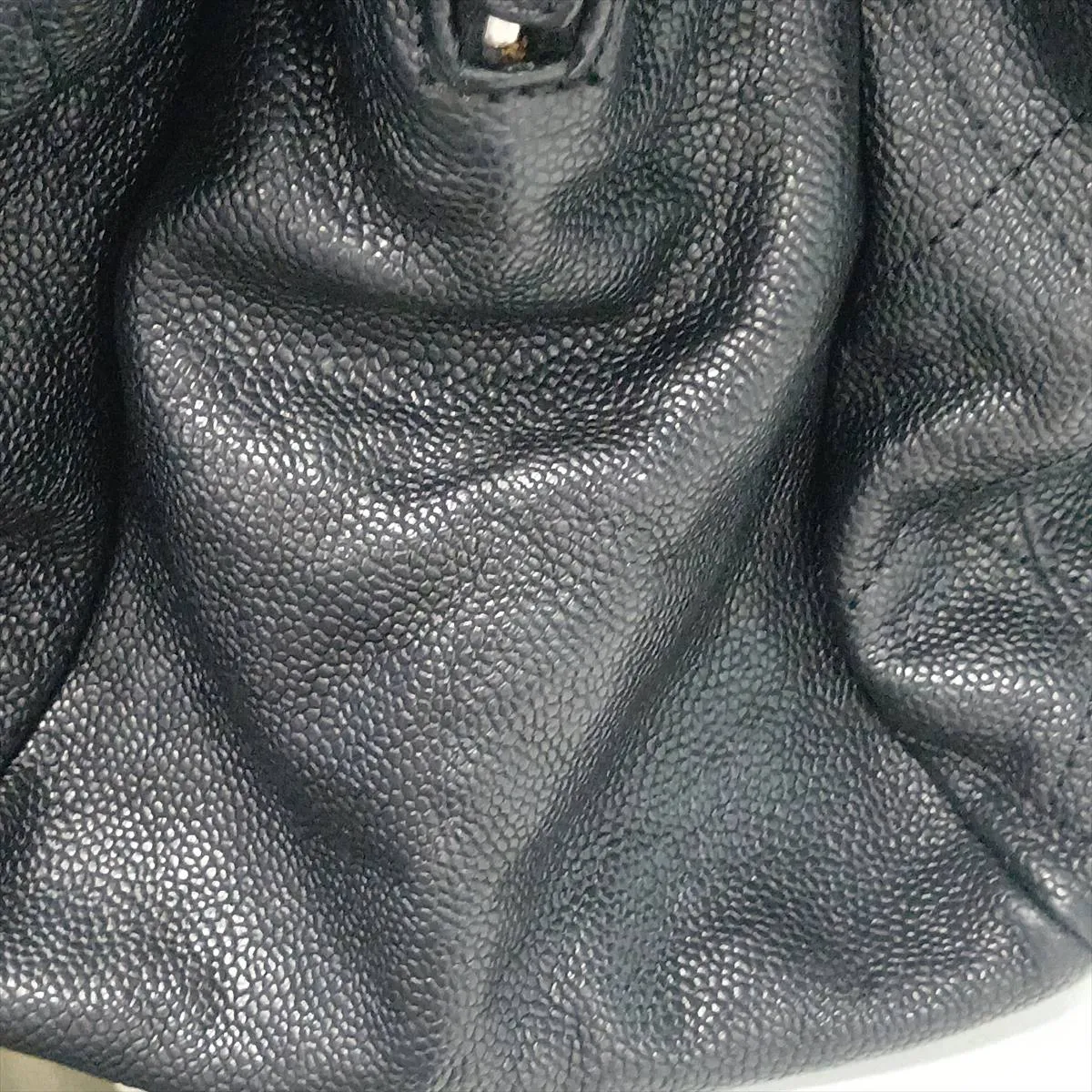 Matelassé Caviar Skin Chain Shoulder Bag, Black with Gunmetal Hardware, 16022700, Serial Number 16 — view 11