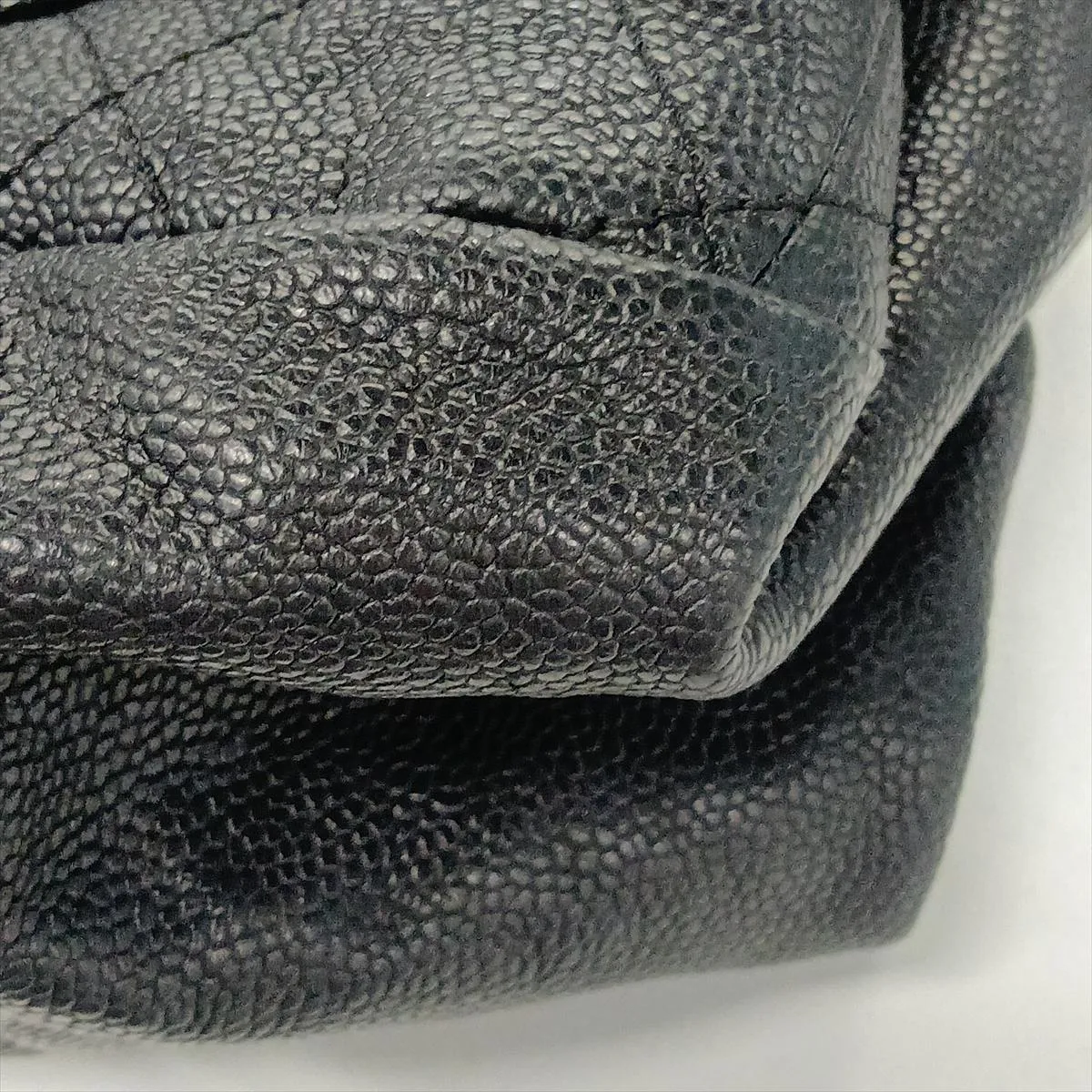 Matelassé Caviar Skin Chain Shoulder Bag, Black with Gunmetal Hardware, 16022700, Serial Number 16 — view 13