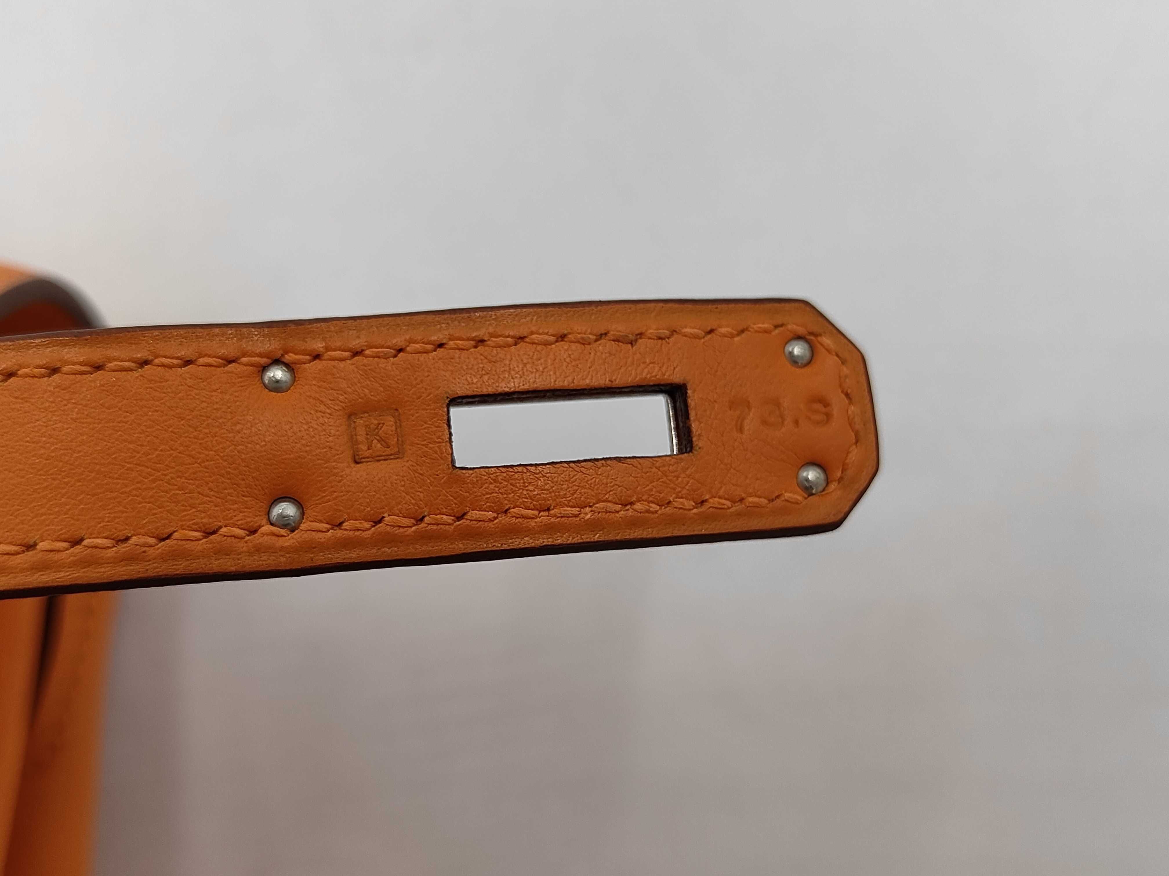 Kelly 28 K stamp Swift orange tote bag — view 14