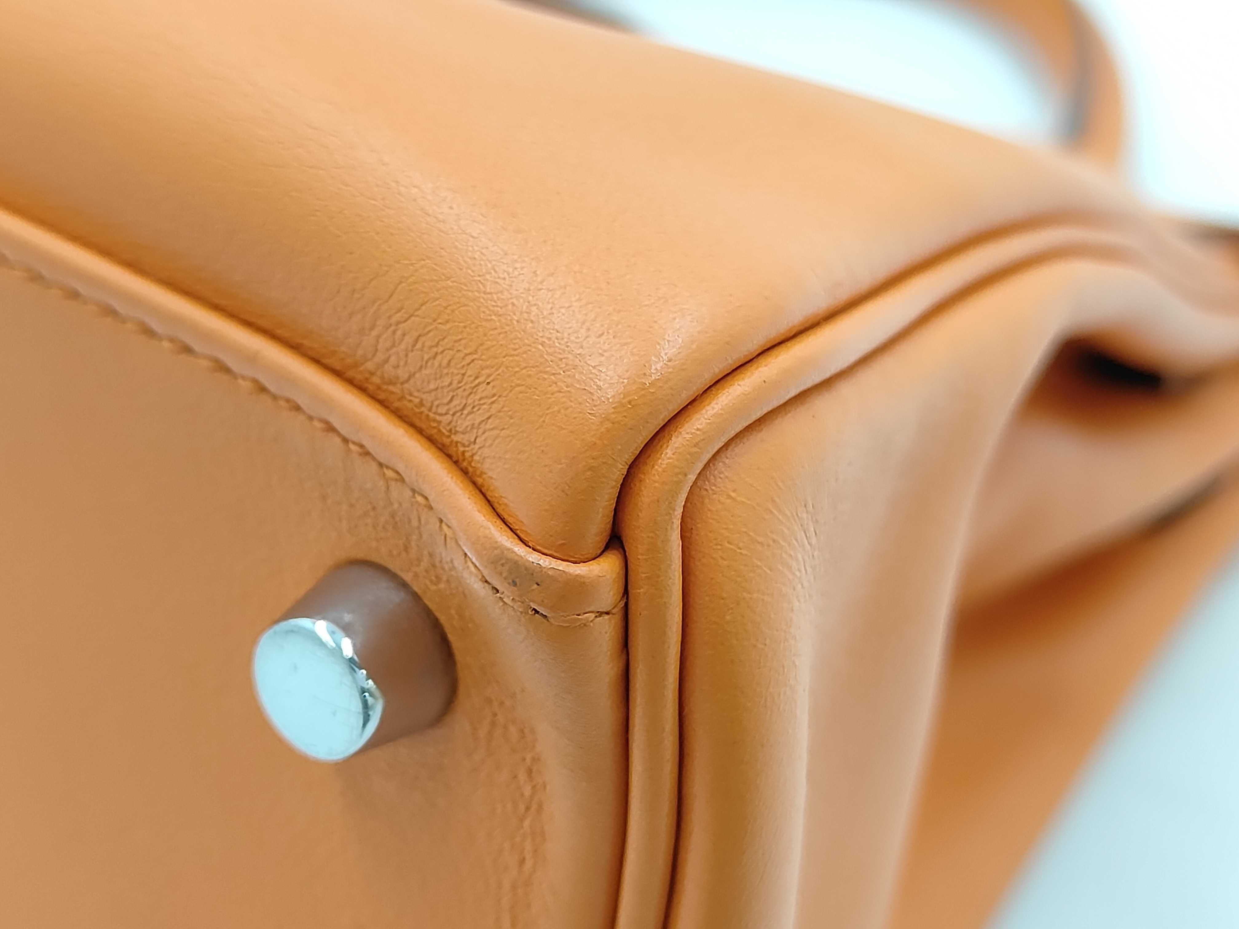 Kelly 28 K stamp Swift orange tote bag — view 7