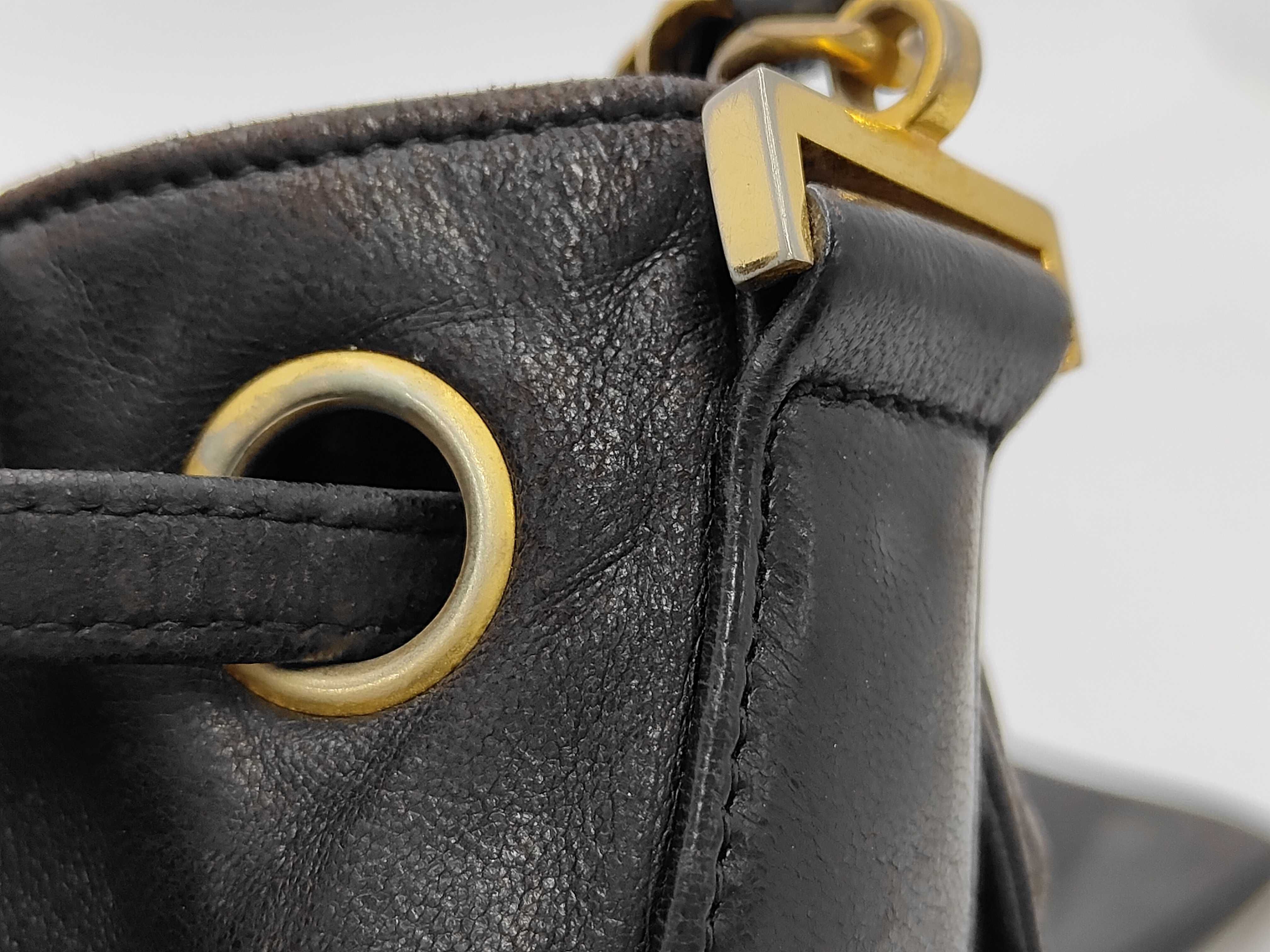 leather drawstring shoulder bag — view 3