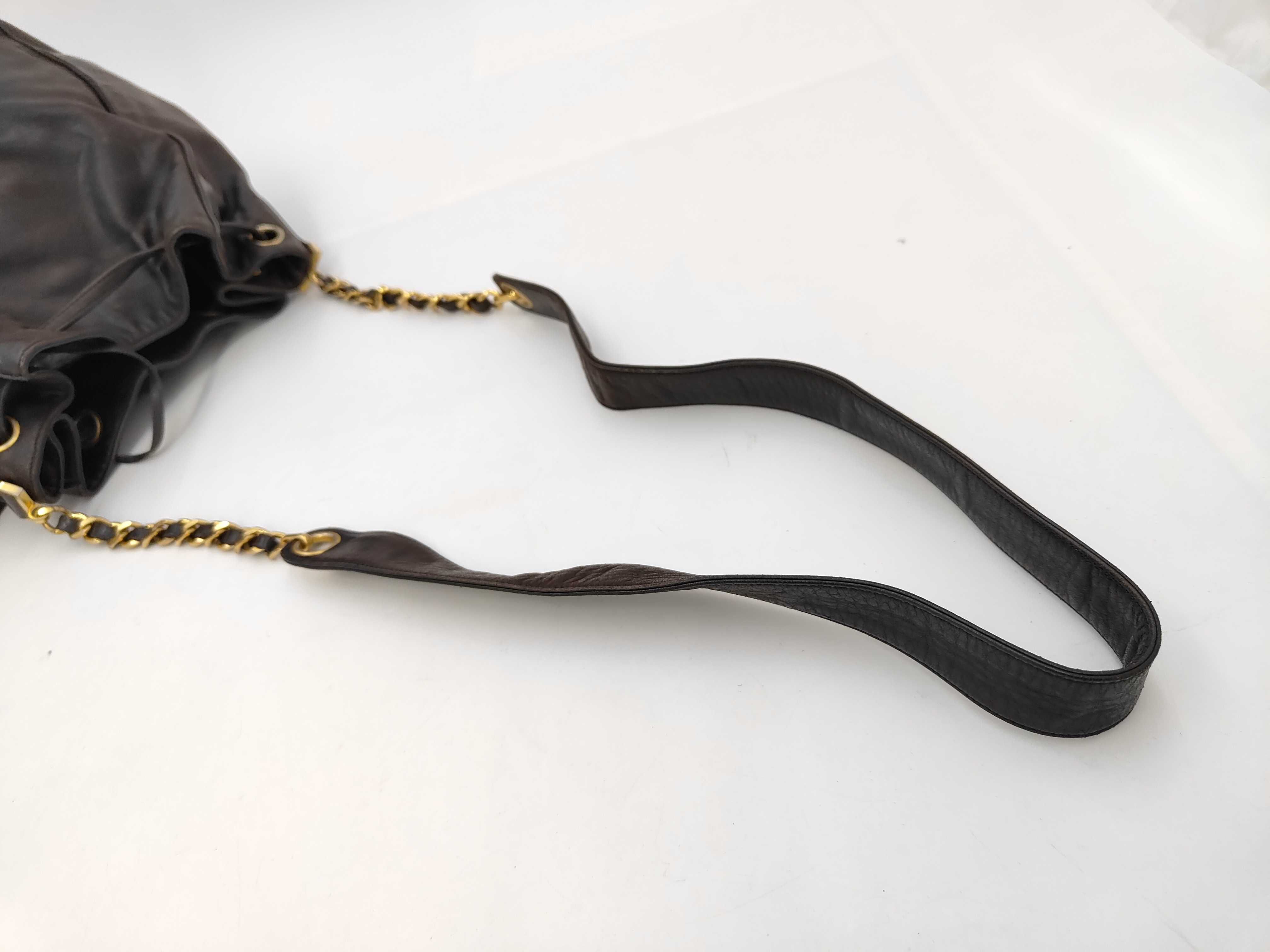 leather drawstring shoulder bag — view 4