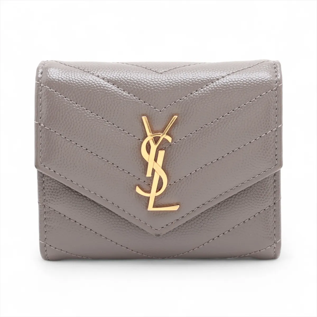 Monogram Cassandra Multifold Wallet GNC692061 Leather Compact Wallet Gray