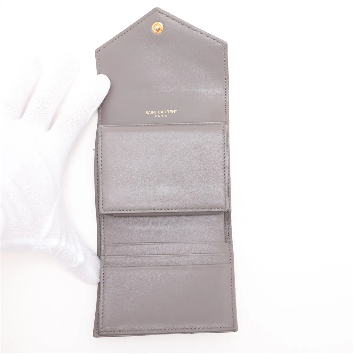 Monogram Cassandra Multifold Wallet GNC692061 Leather Compact Wallet Gray — view 4
