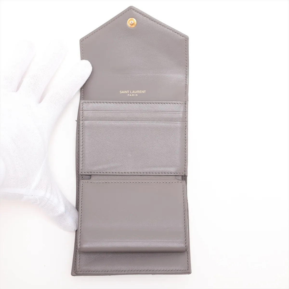 Monogram Cassandra Multifold Wallet GNC692061 Leather Compact Wallet Gray — view 5