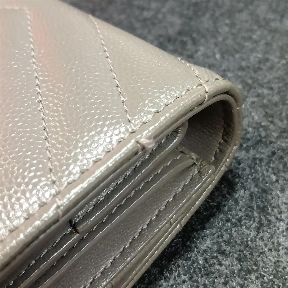 Monogram Cassandra Multifold Wallet GNC692061 Leather Compact Wallet Gray — view 9
