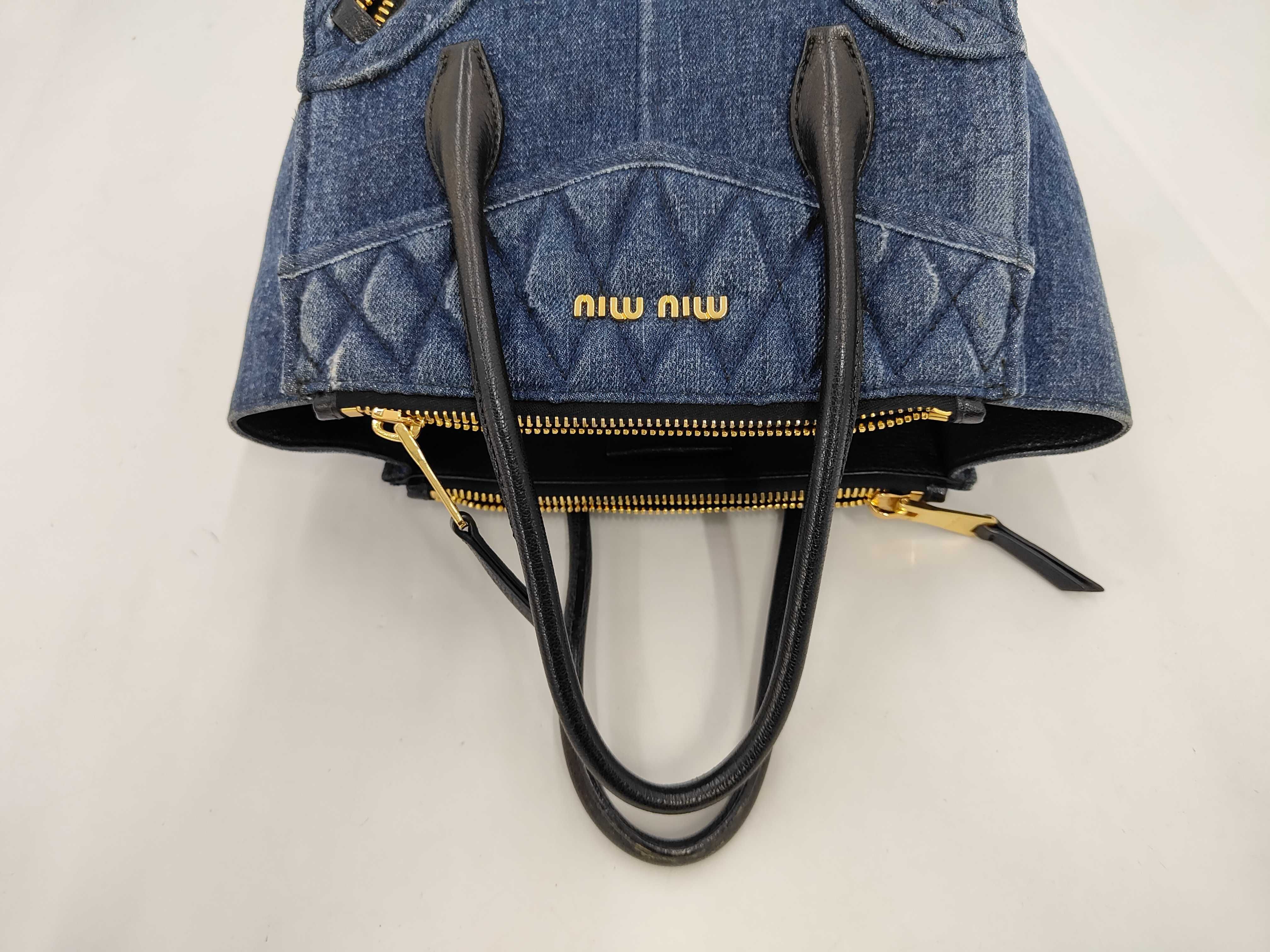 handbag, denim blue handbag — view 5