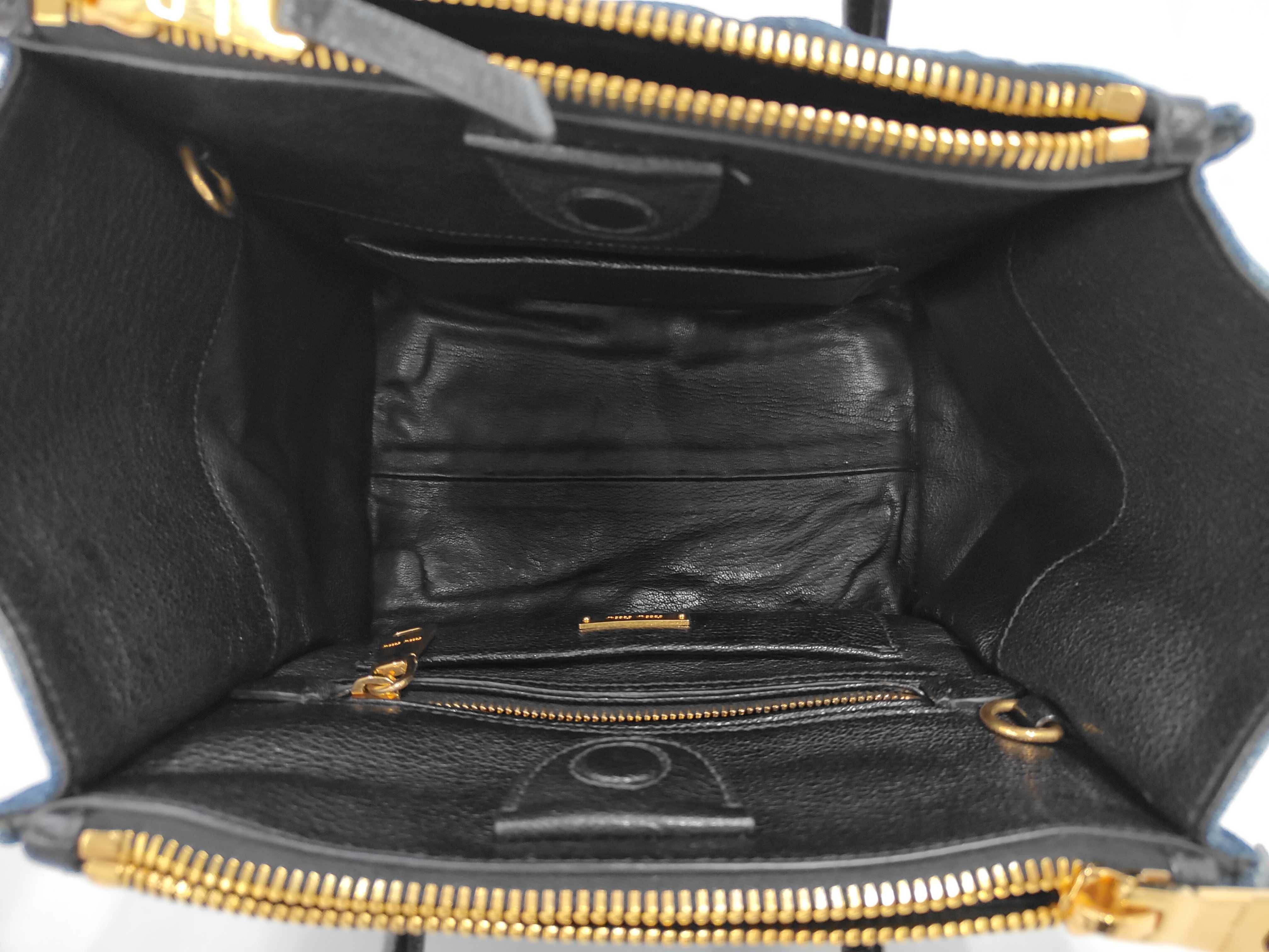 handbag, denim blue handbag — view 9