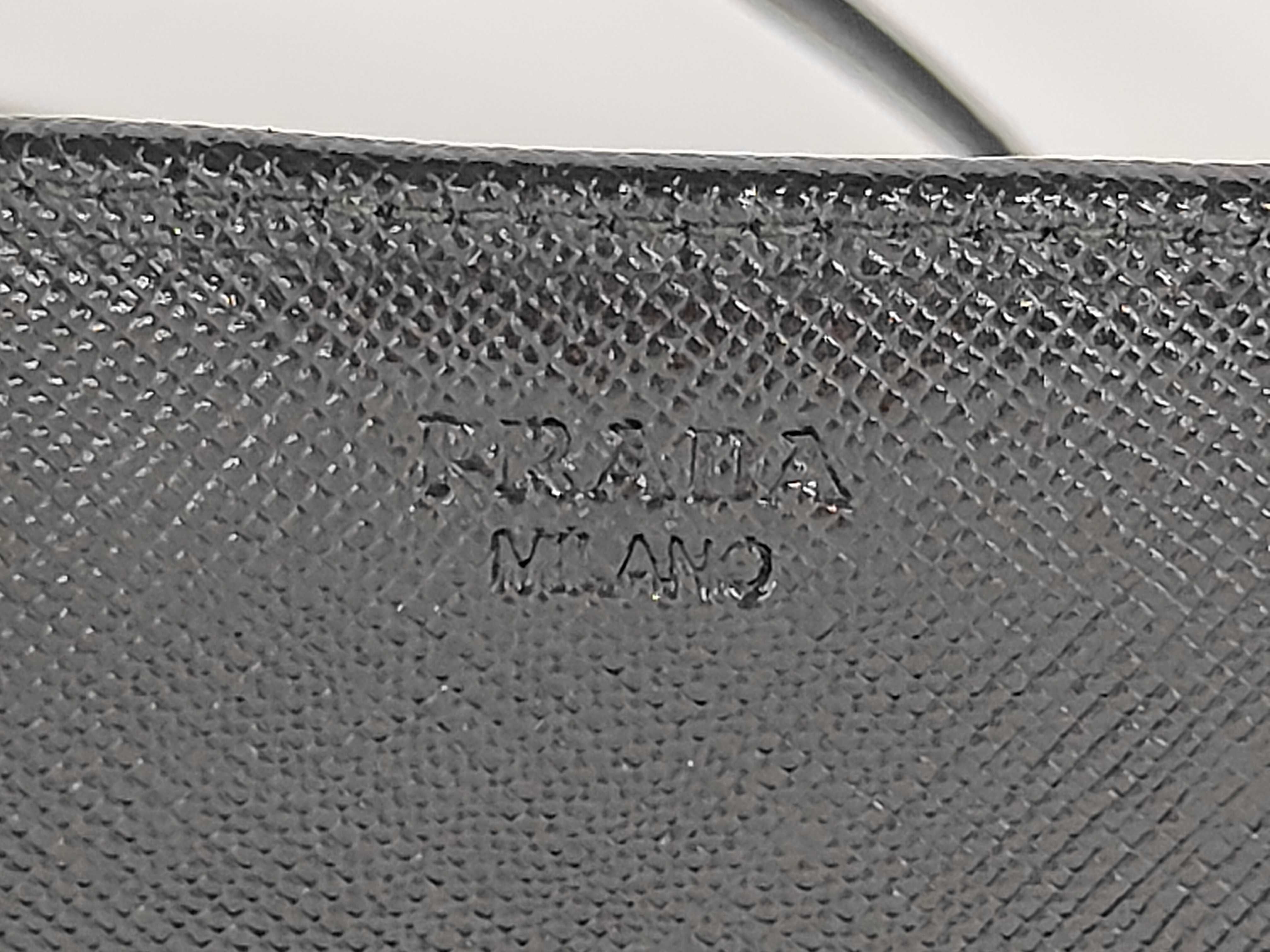 Saffiano Ribbon Chain Wallet Black Shoulder Bag — view 11