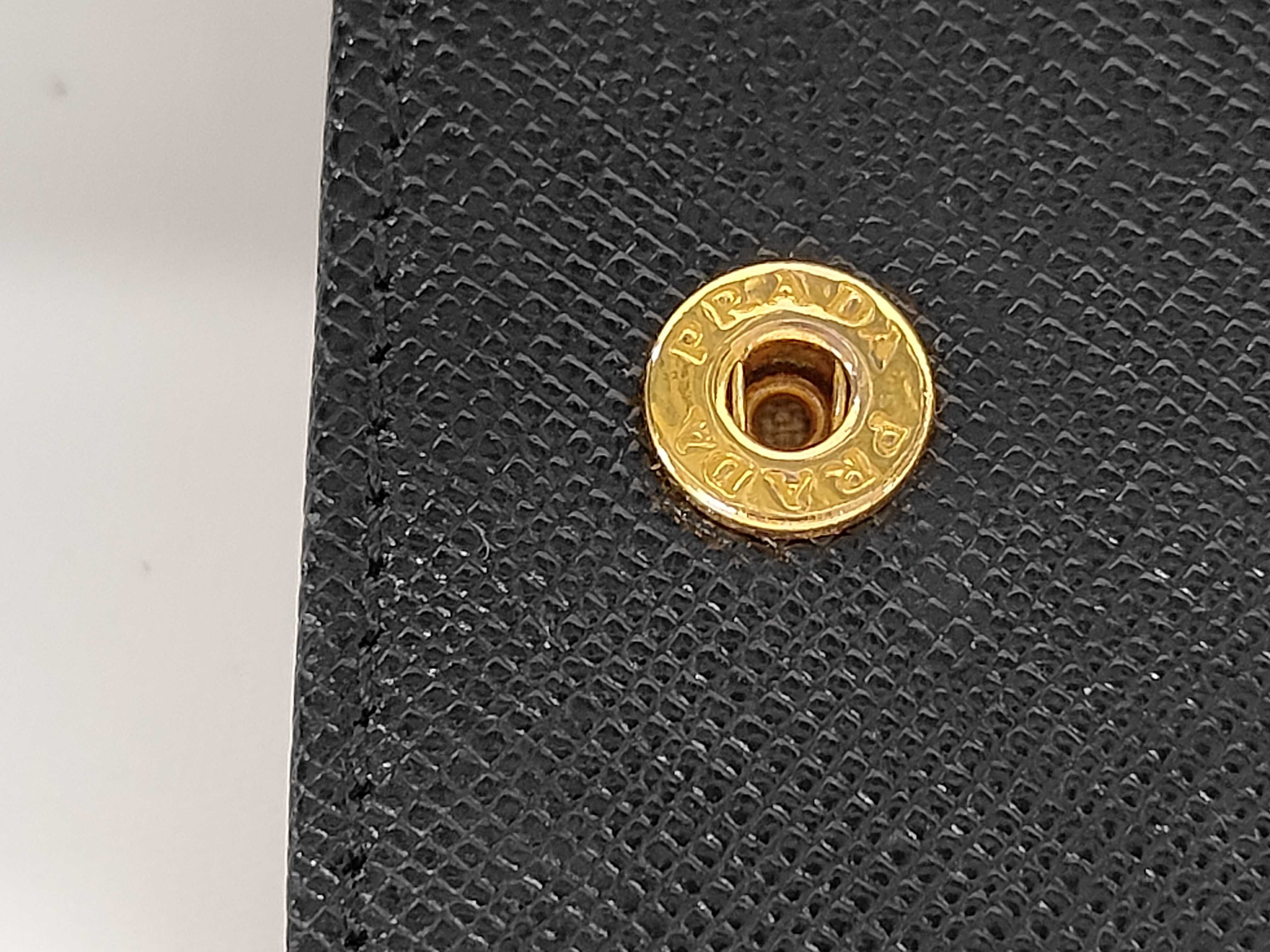 Saffiano Ribbon Chain Wallet Black Shoulder Bag — view 13