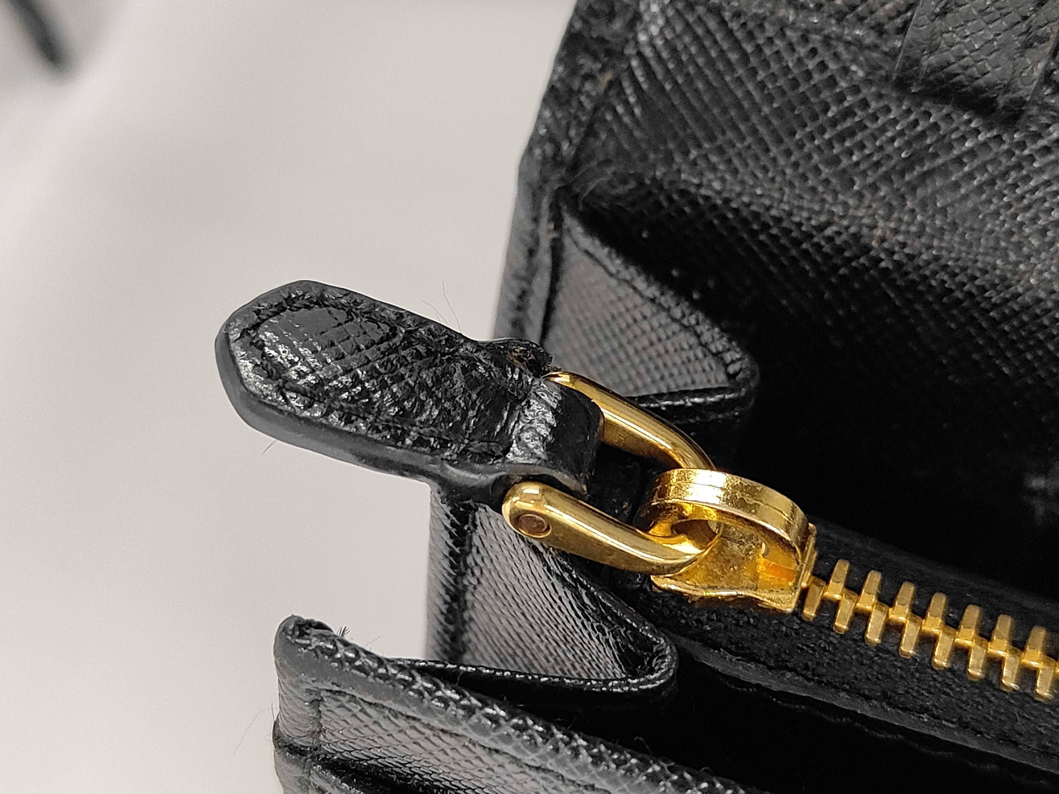 Saffiano Ribbon Chain Wallet Black Shoulder Bag — view 14