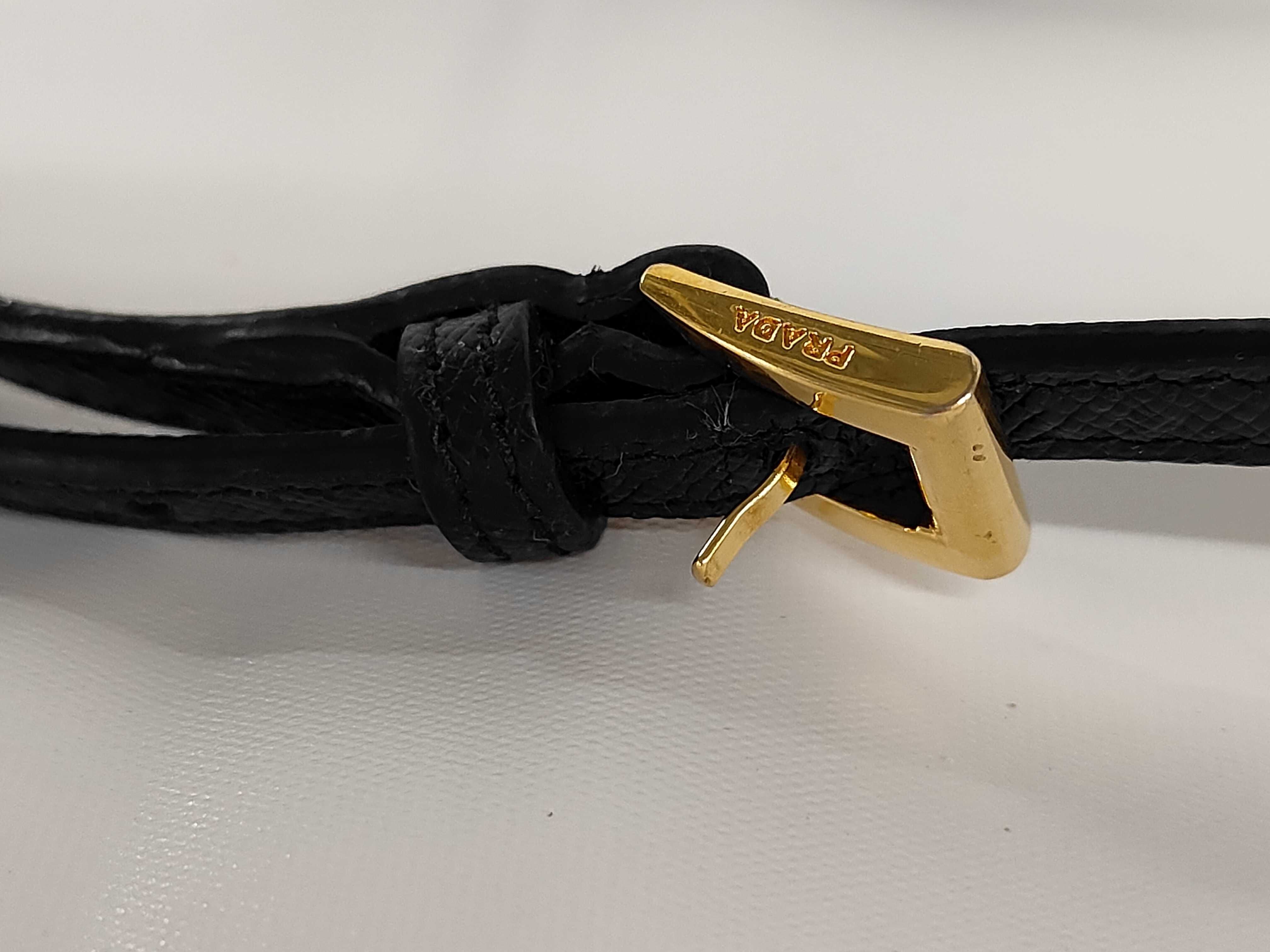 Saffiano Ribbon Chain Wallet Black Shoulder Bag — view 4