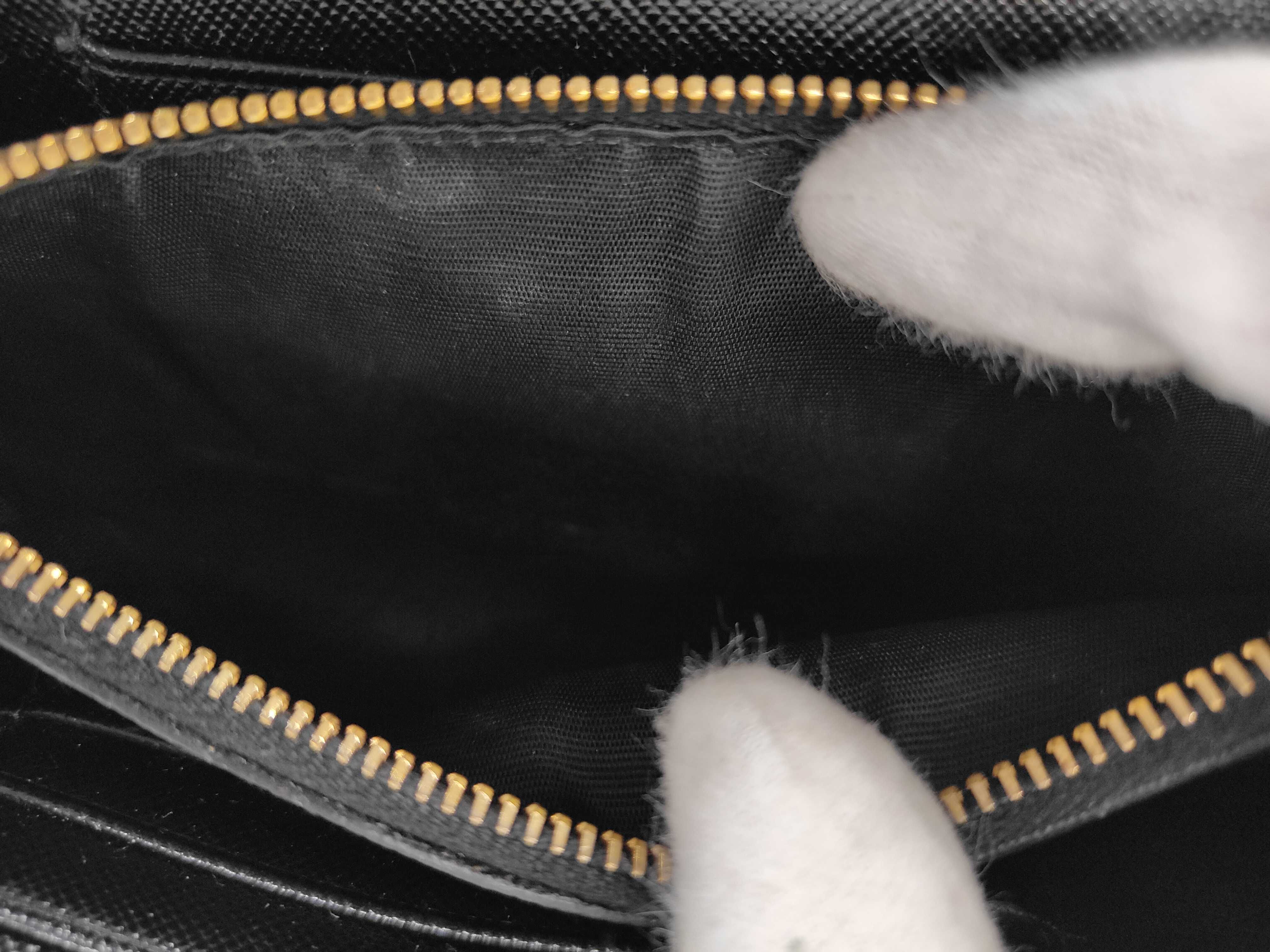 Saffiano Ribbon Chain Wallet Black Shoulder Bag — view 10