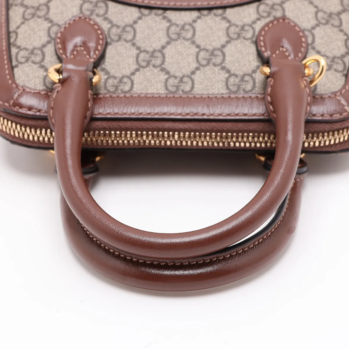 GG Supreme Horsebit 1955 PVC x Leather 2-Way Handbag Brown 640716 — view 5