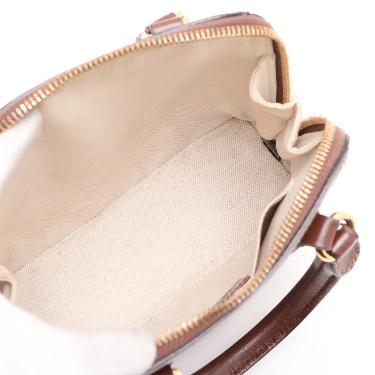 GG Supreme Horsebit 1955 PVC x Leather 2-Way Handbag Brown 640716 — view 8