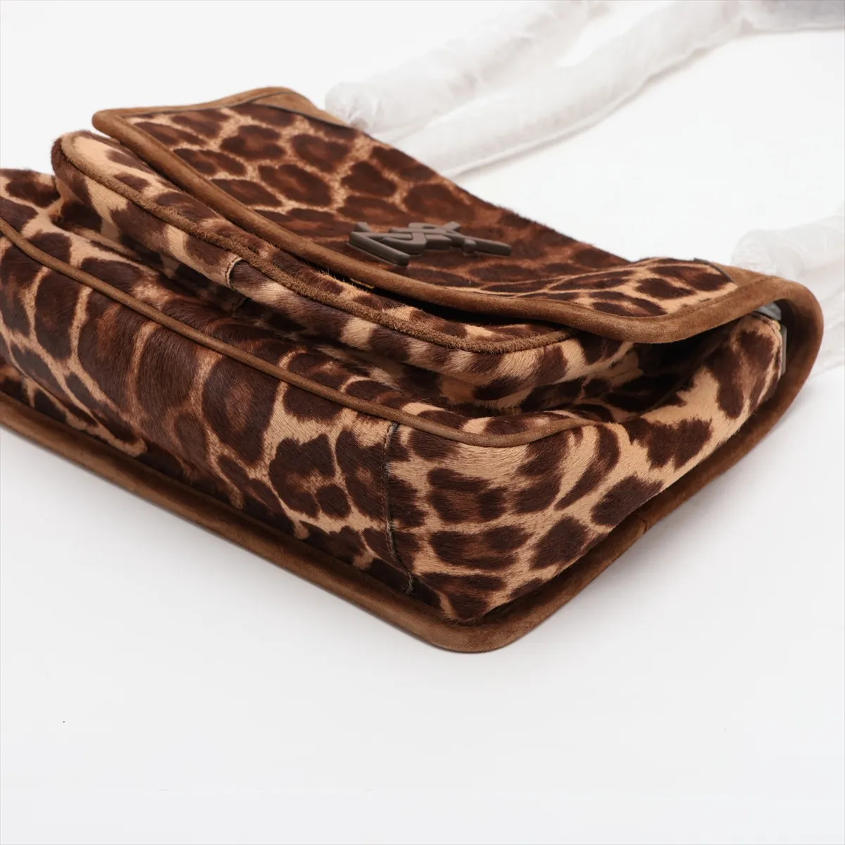 Niki 633151 Calf Hair x Suede Chain Shoulder Bag Brown — view 3