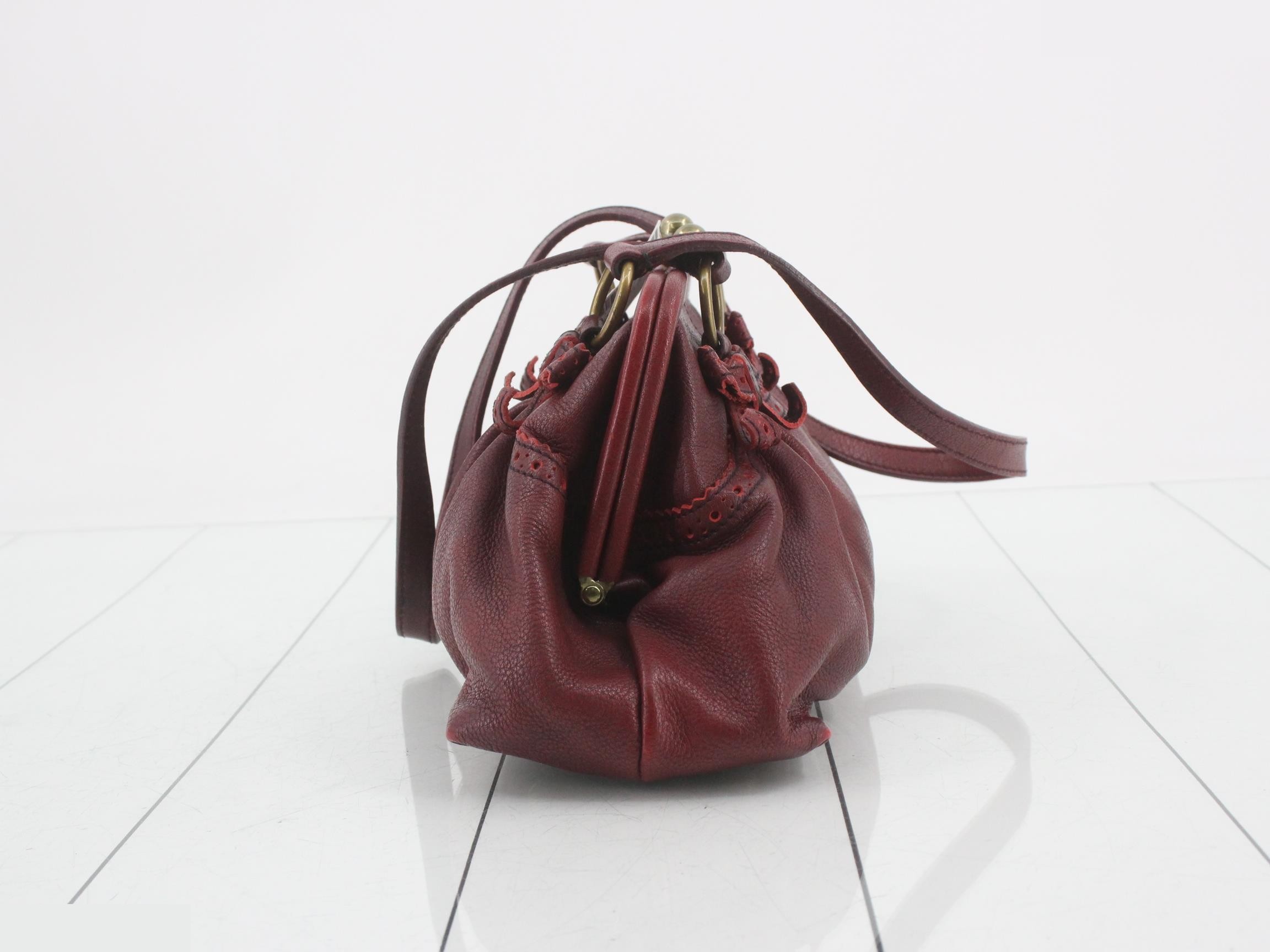 Clasp-closure leather handbag — view 4