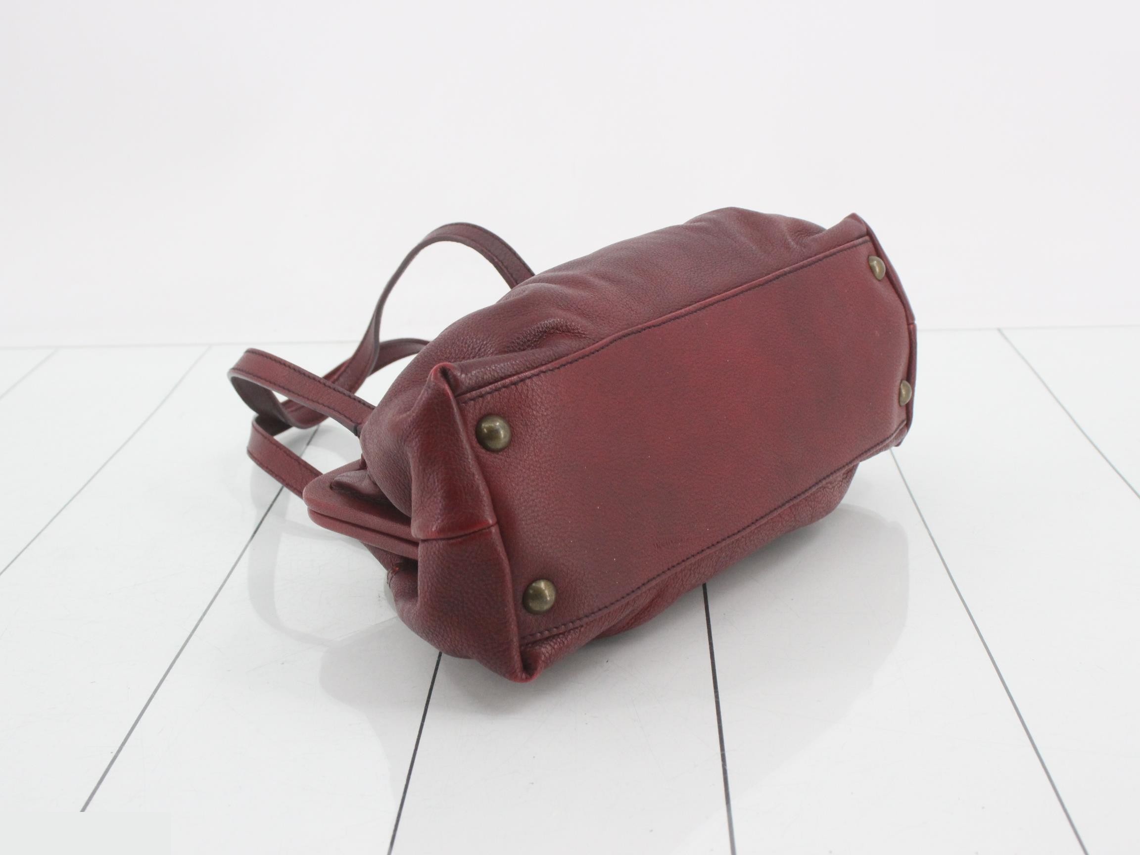 Clasp-closure leather handbag — view 5