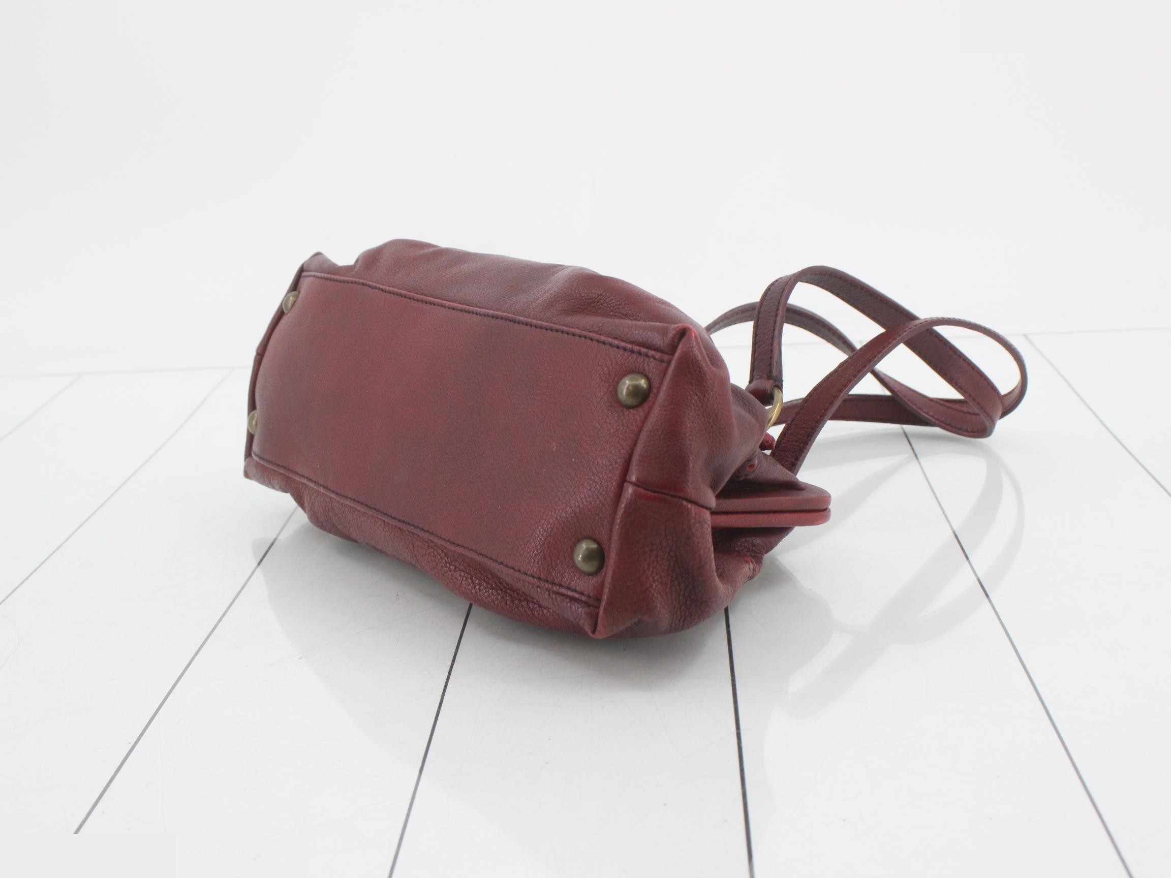 Clasp-closure leather handbag — view 6