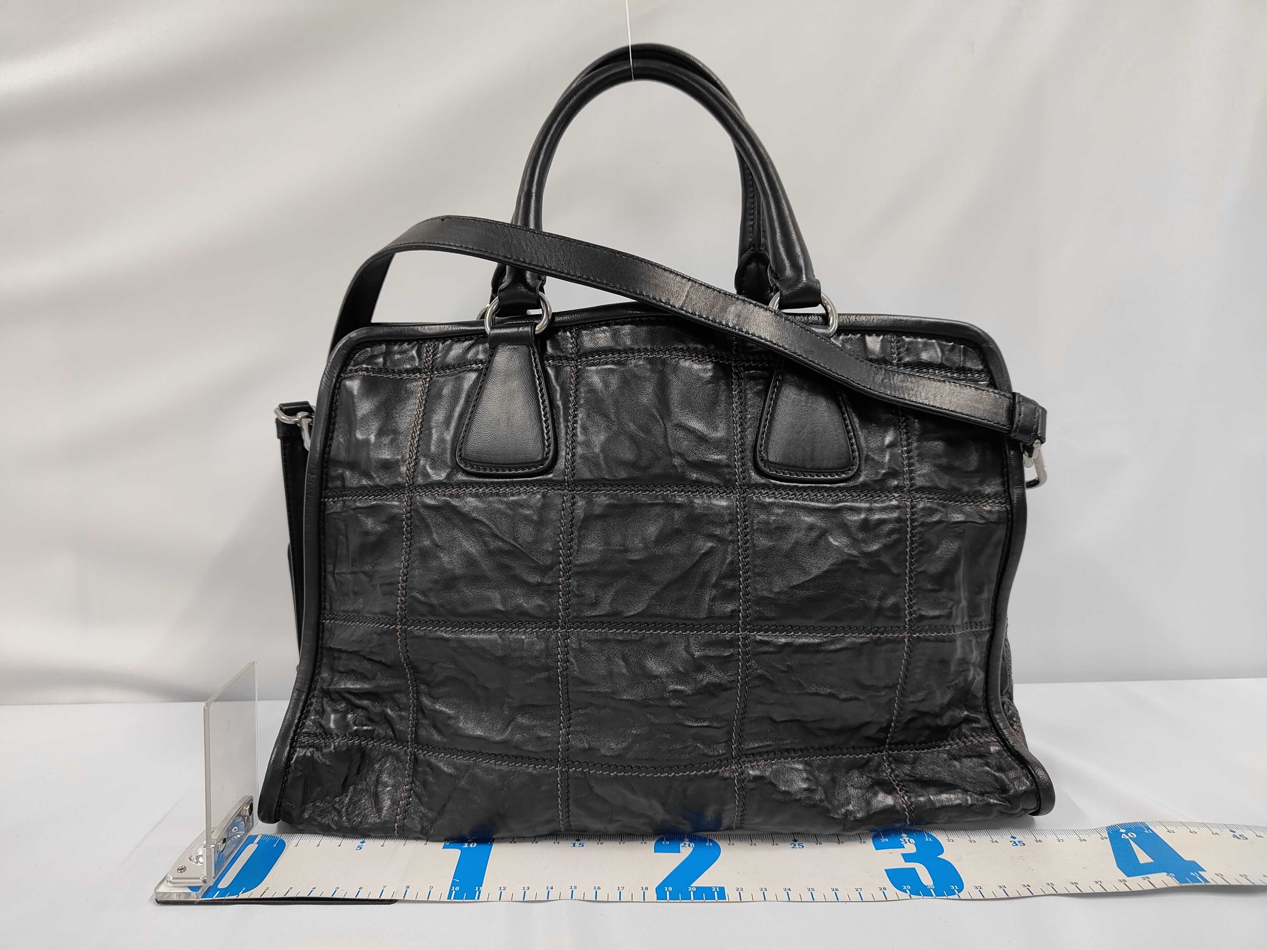 Leather Stitch 2-Way Handbag Black — view 2