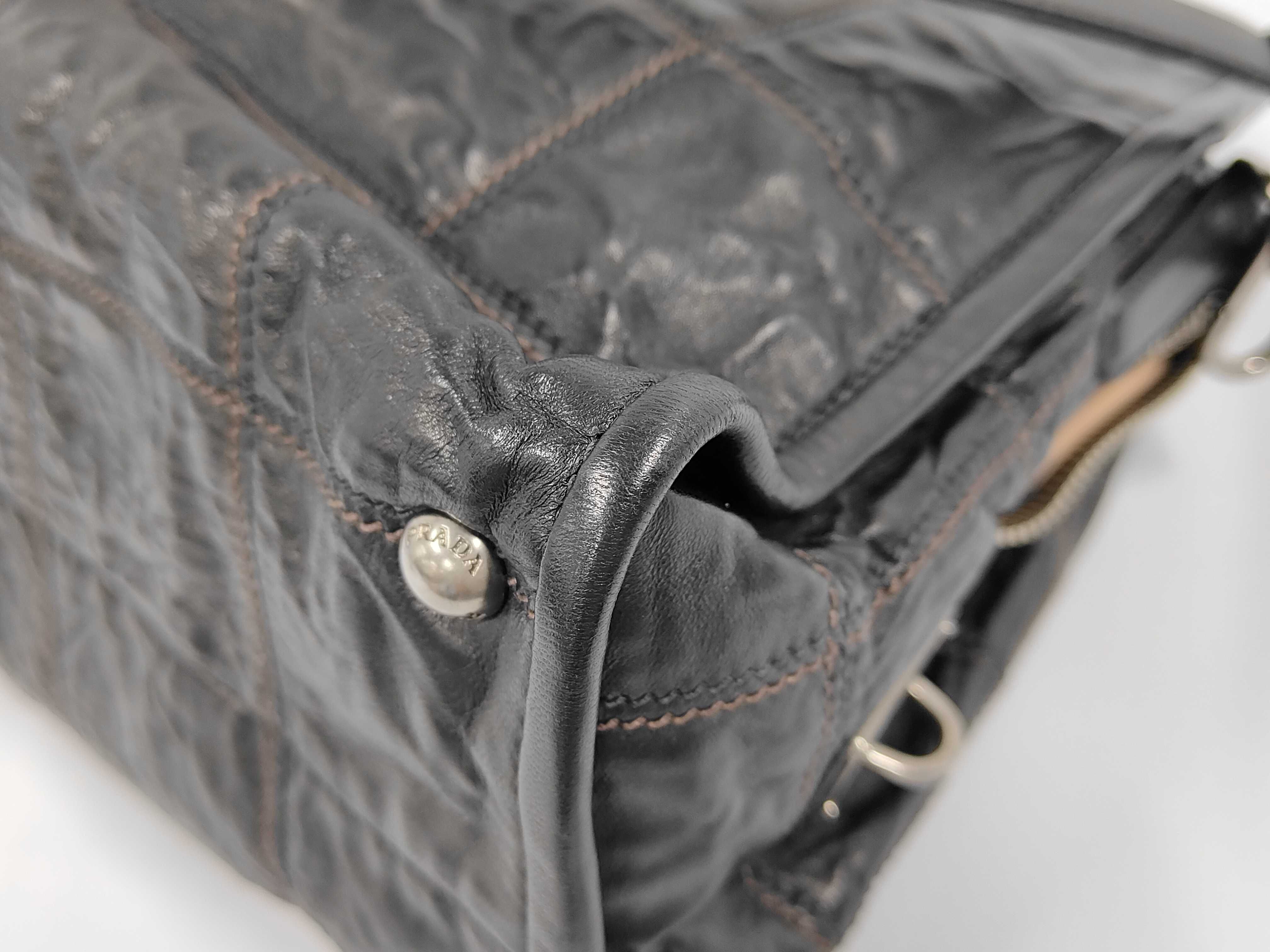 Leather Stitch 2-Way Handbag Black — view 4