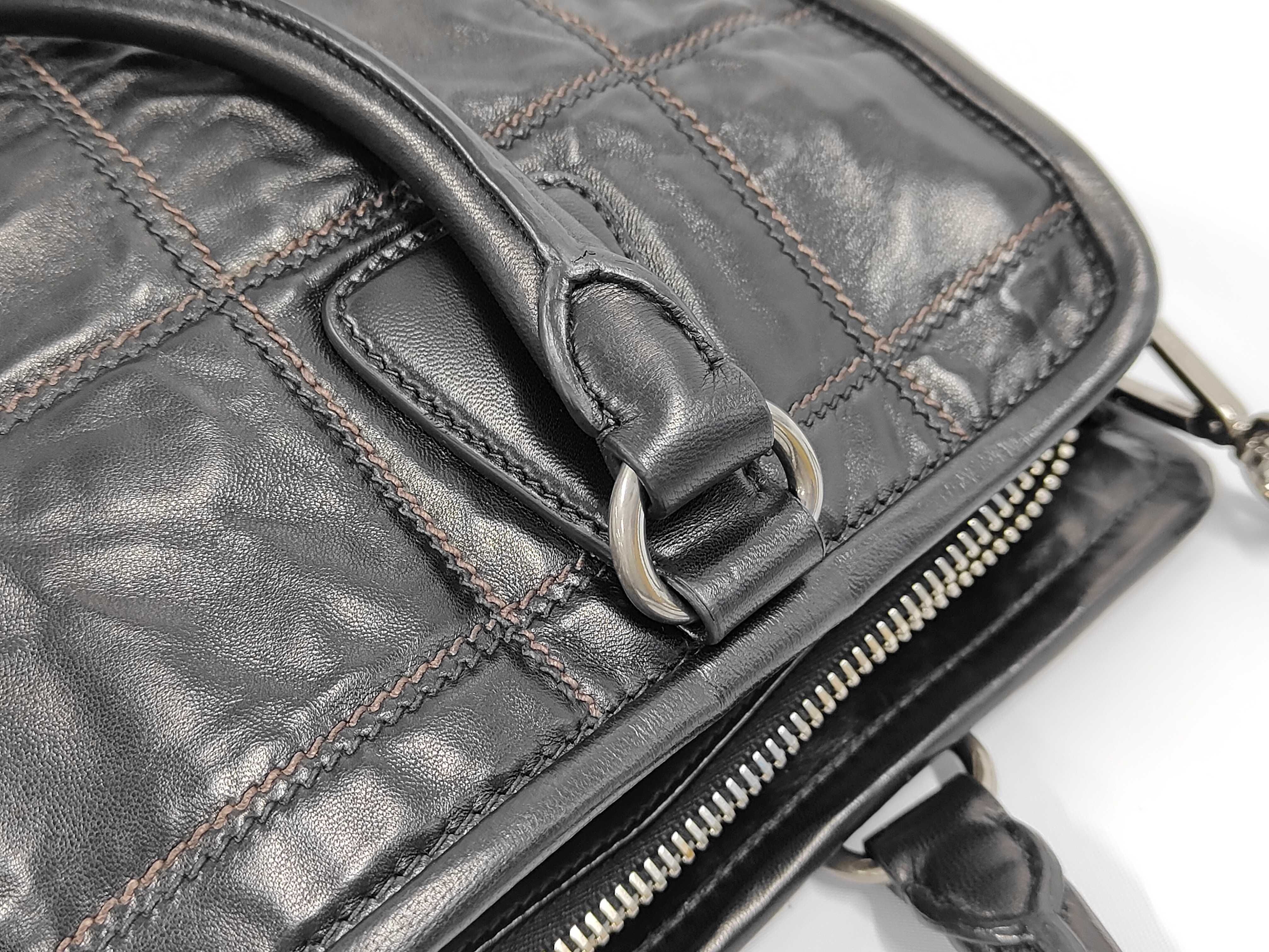 Leather Stitch 2-Way Handbag Black — view 6