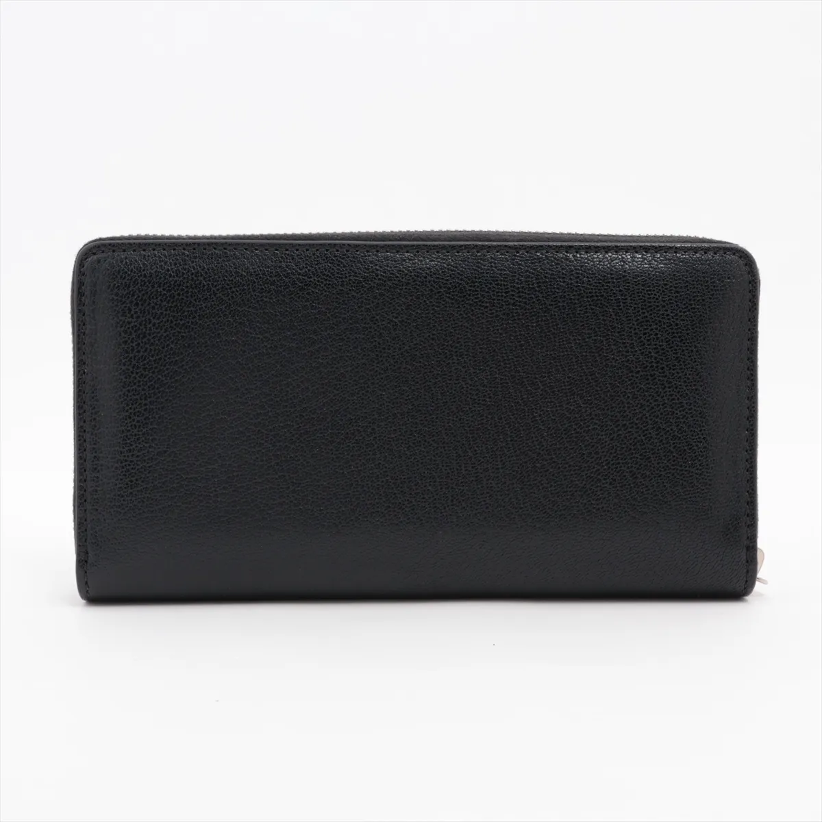 867318 PVC x Leather Round Zip Wallet, Black — view 2